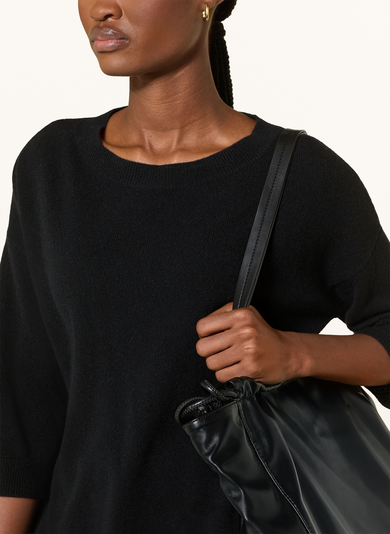 darling harbour Cashmere-Pullover mit 3/4-Arm: BLACK