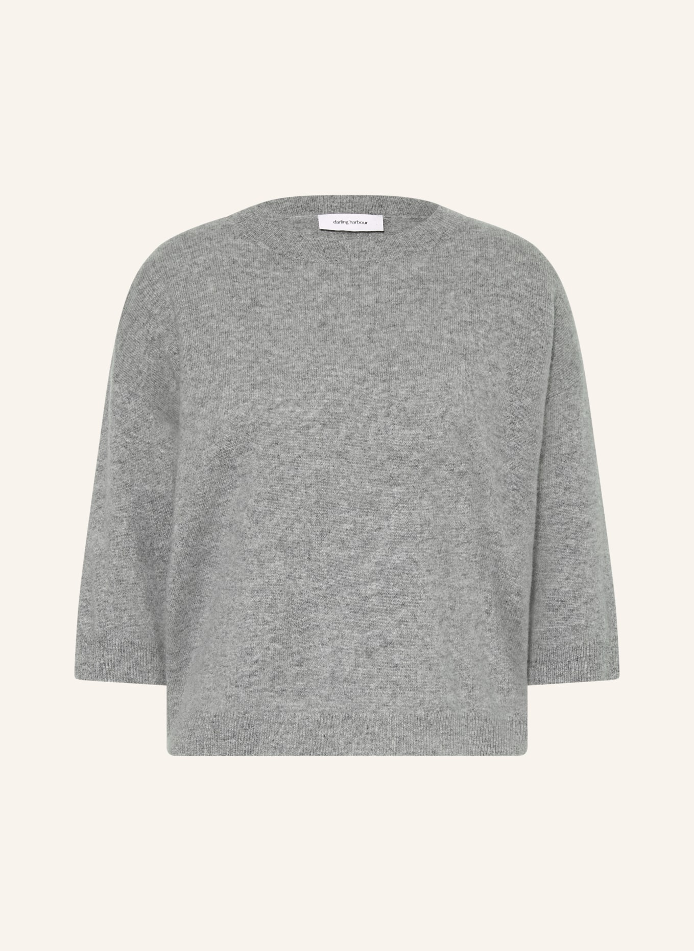 darling harbour Cashmere-Pullover mit 3/4-Arm: GREY MELANGE