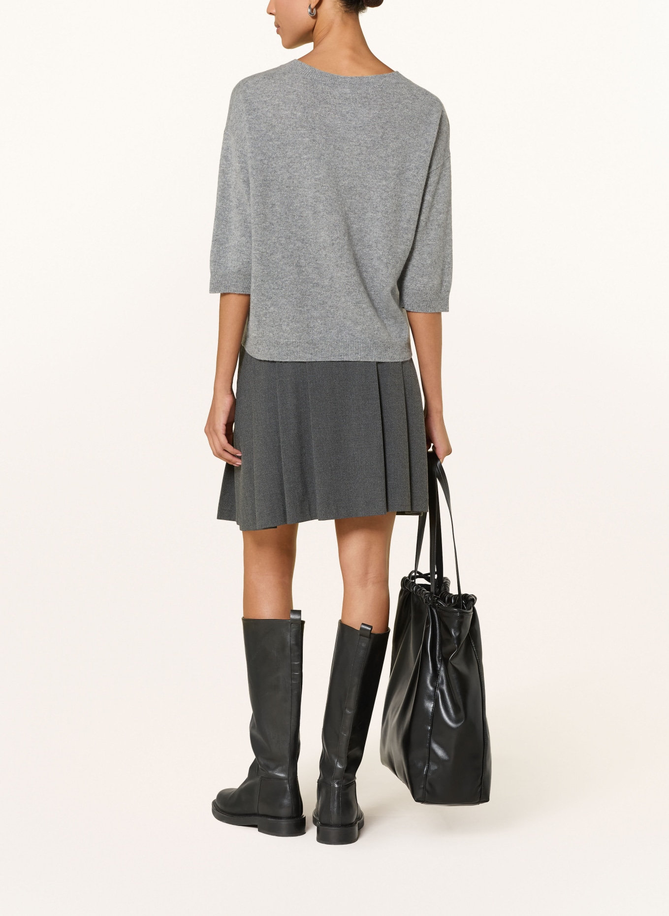 darling harbour Cashmere-Pullover mit 3/4-Arm: GREY MELANGE