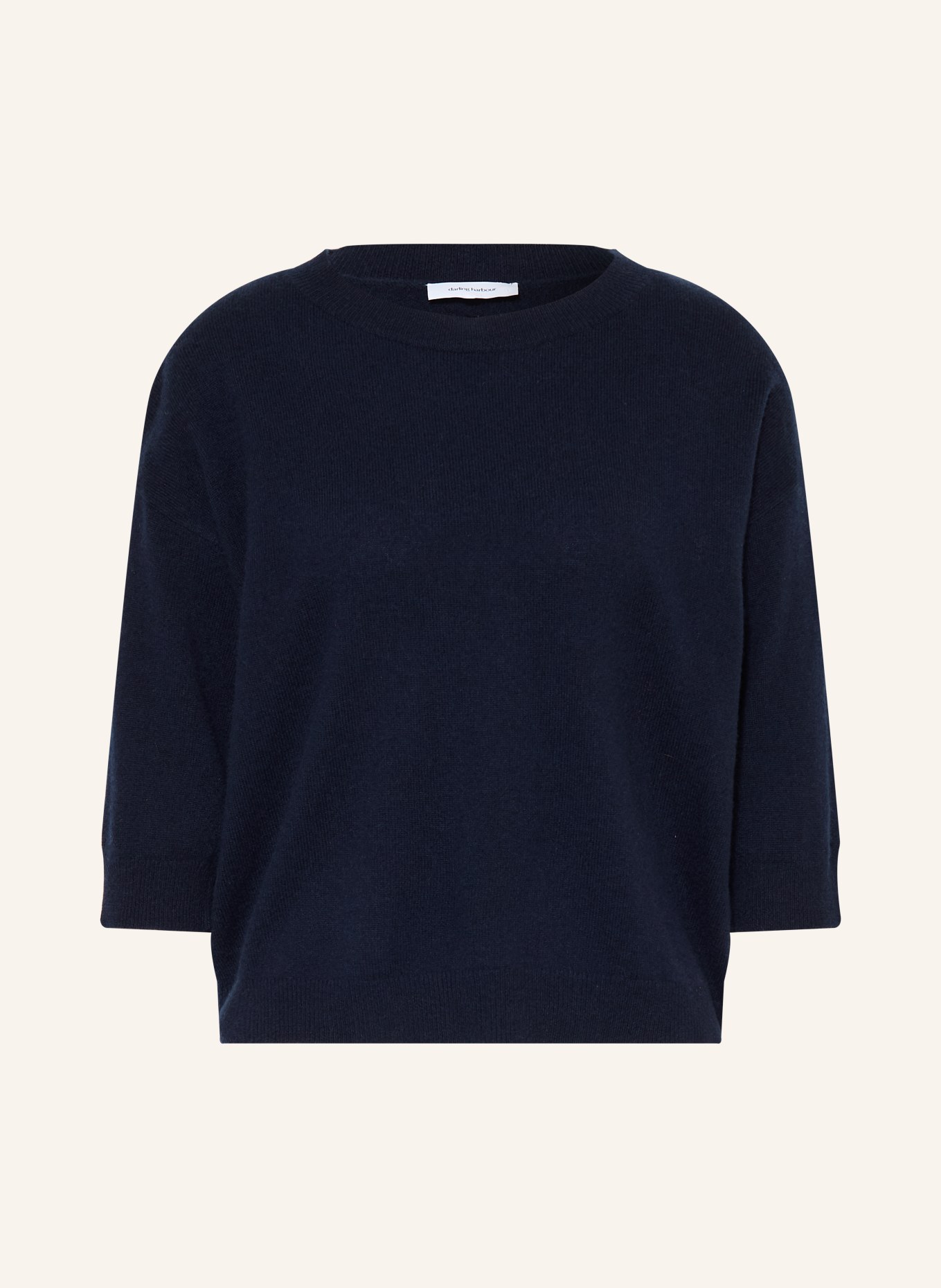 darling harbour Cashmere sweater with 3/4 sleeves: NAVY