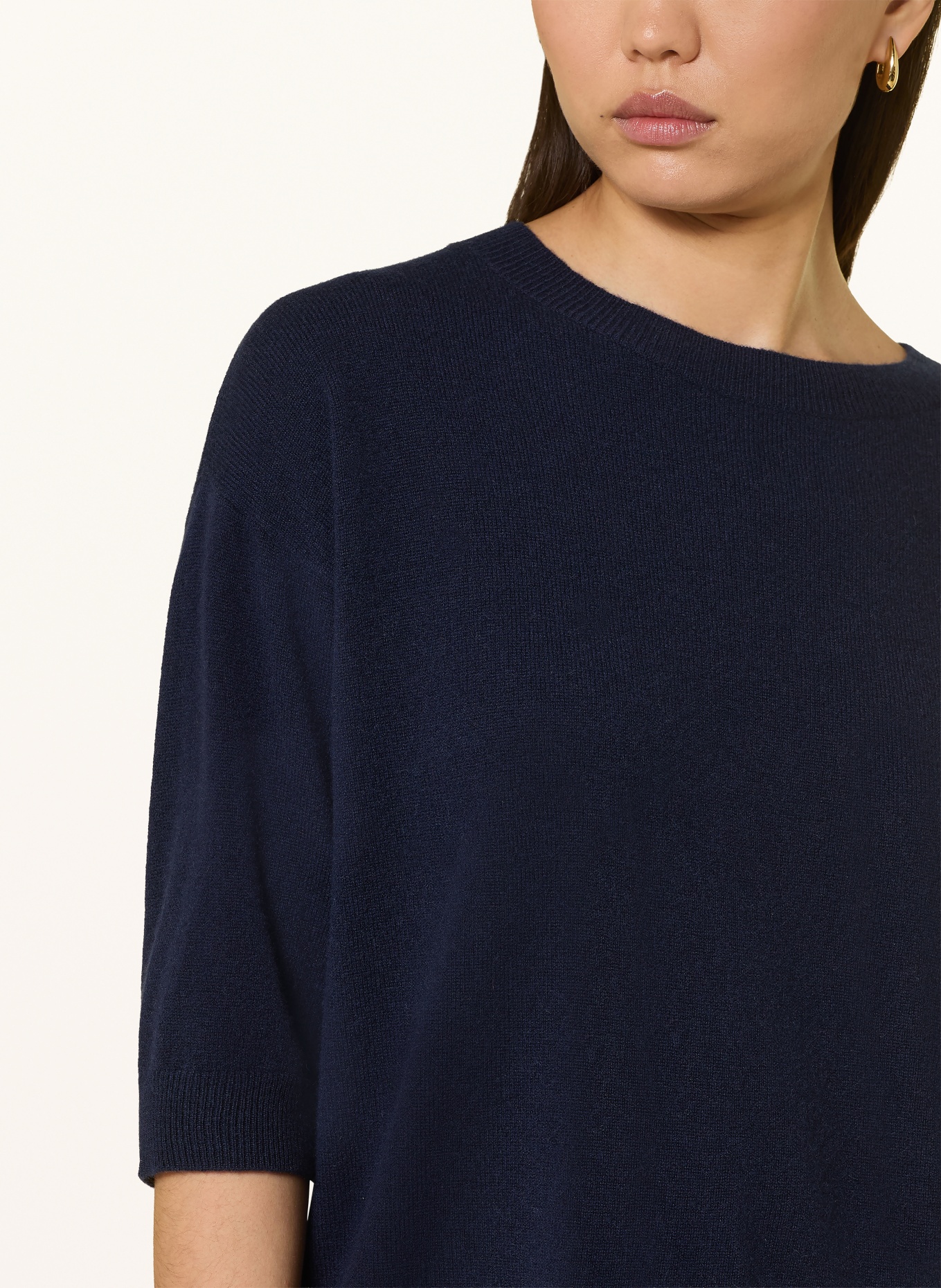 darling harbour Cashmere sweater with 3/4 sleeves: NAVY