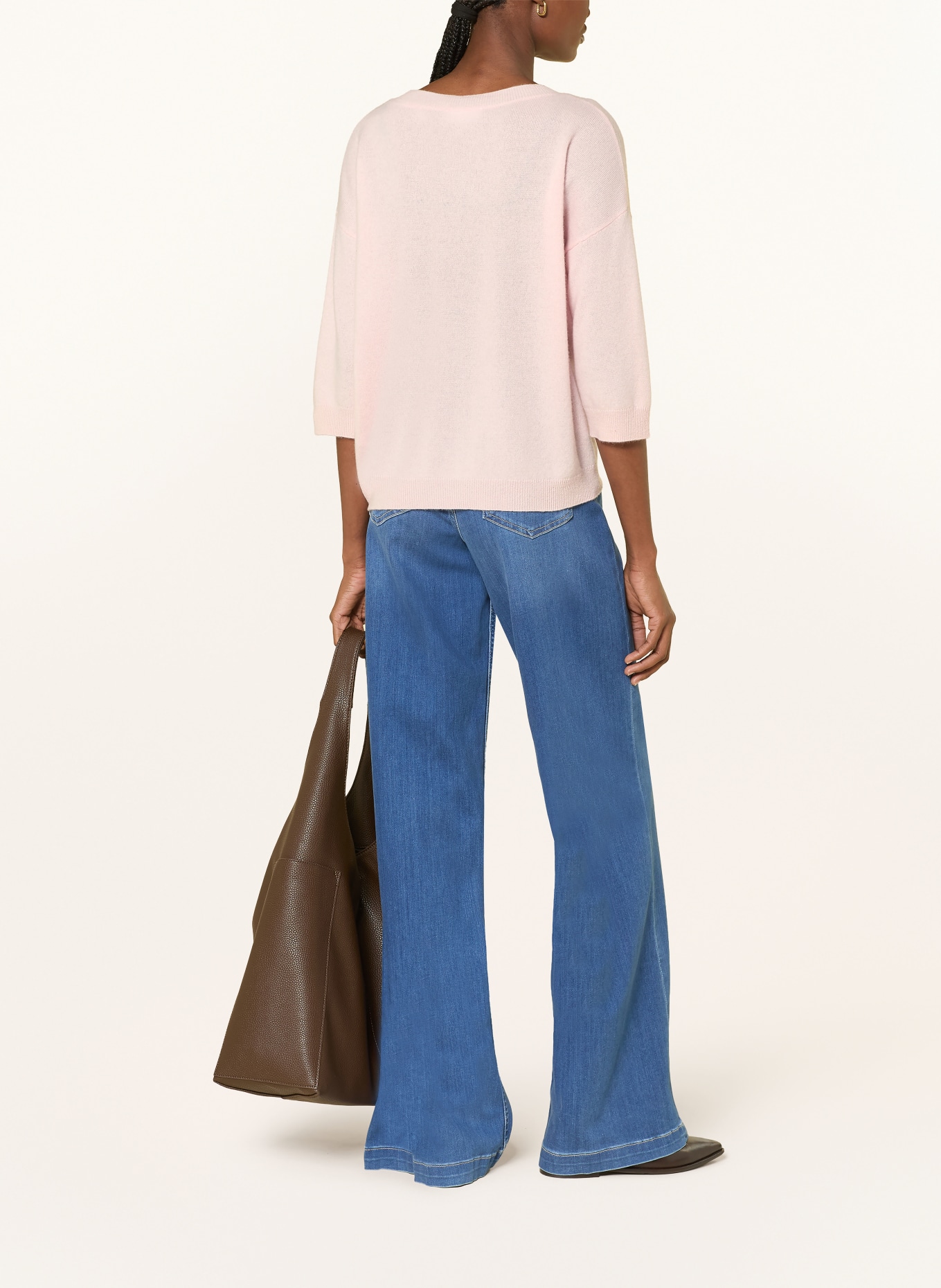 darling harbour Cashmere sweater with 3/4 sleeves: ROSE