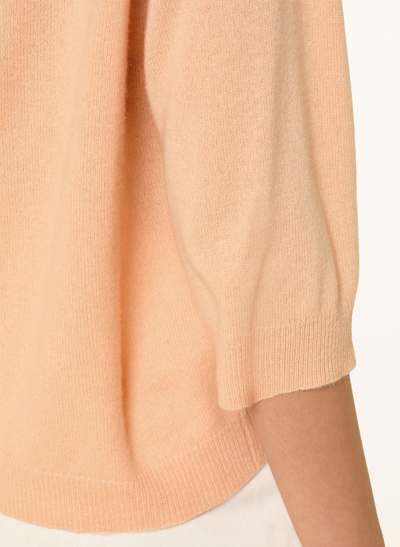 darling harbour Cashmere sweater with 3/4 sleeves: light apricot