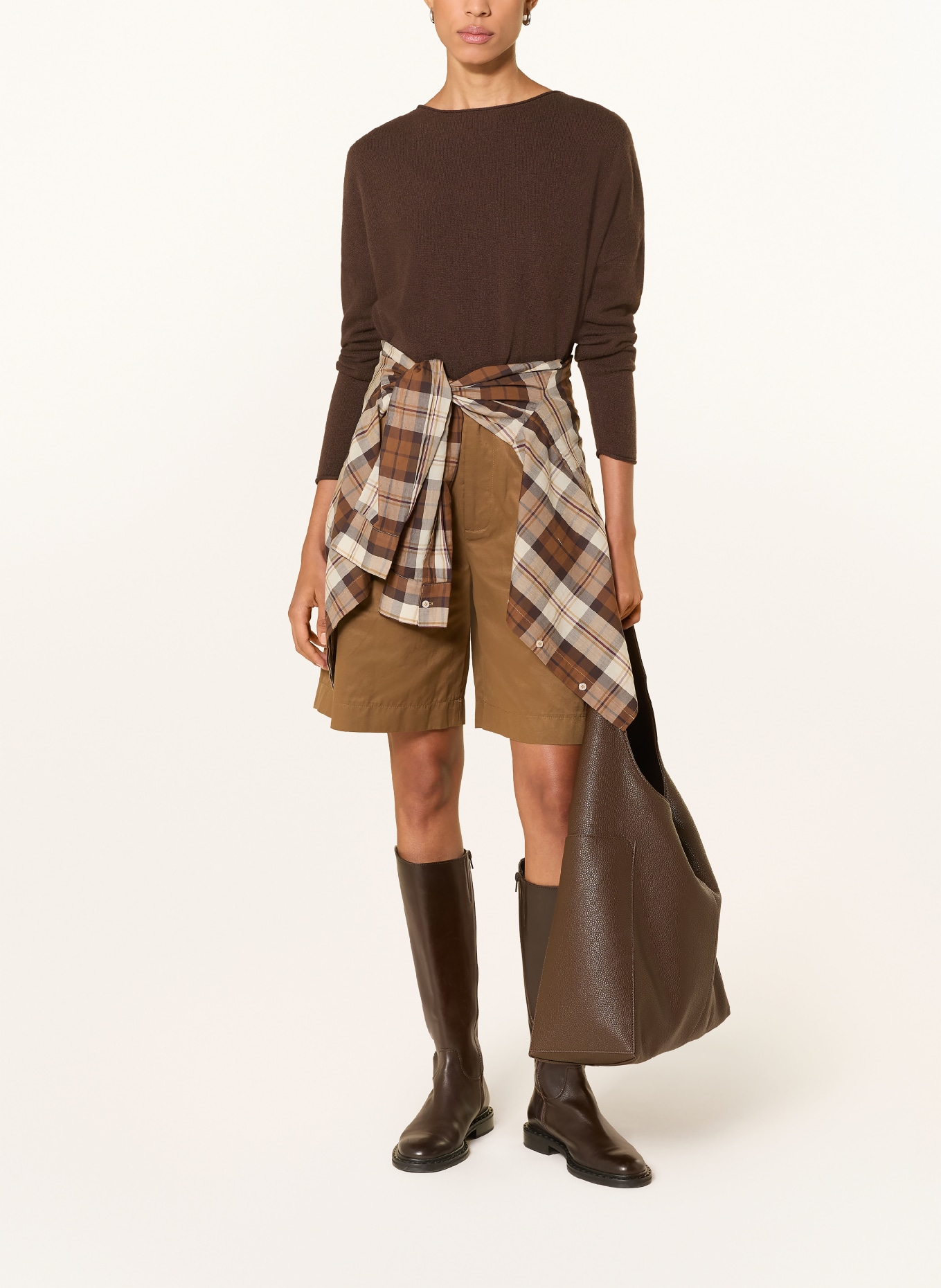 darling harbour Cashmere sweater: DARK BROWN