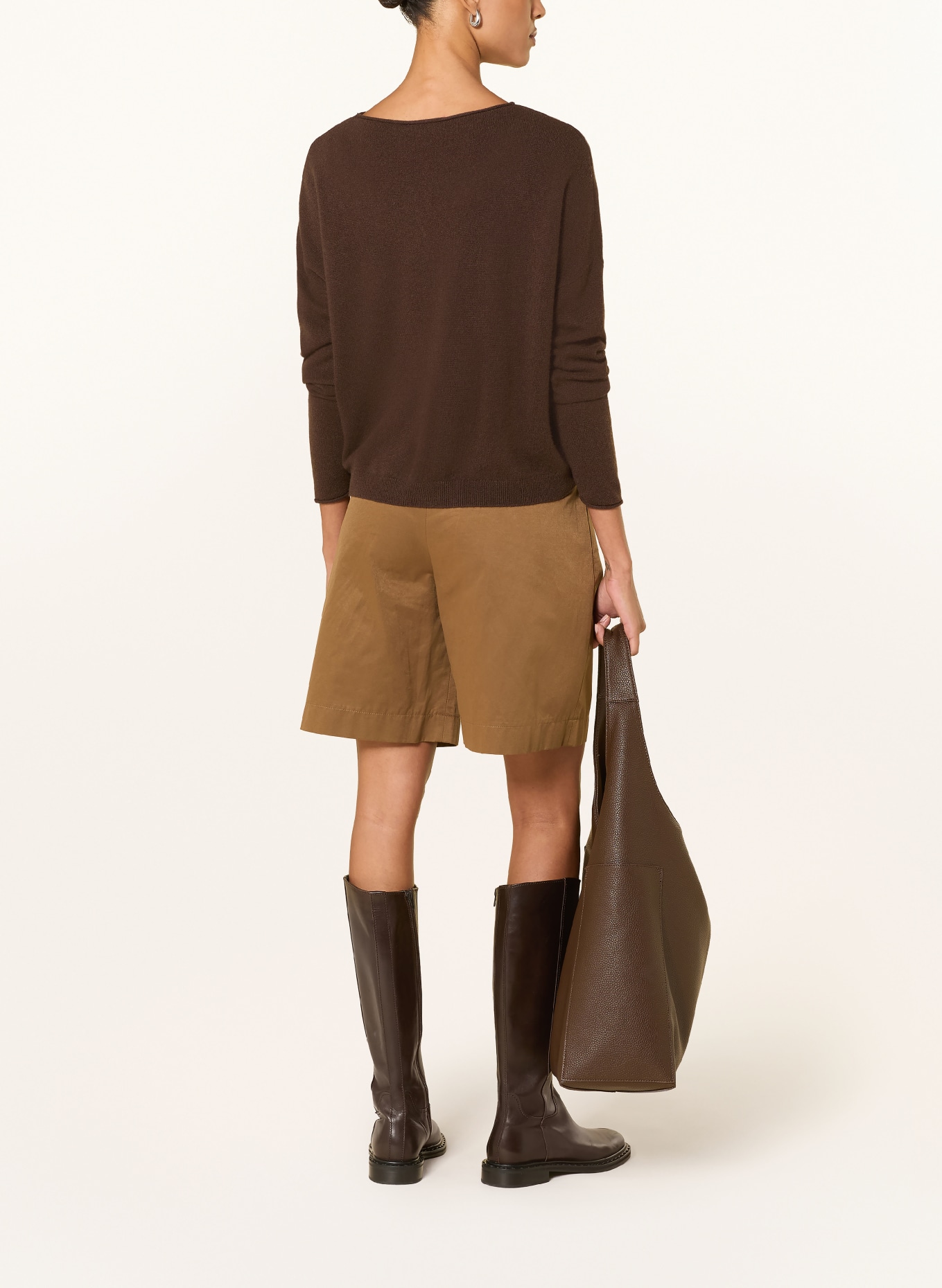 darling harbour Cashmere sweater: DARK BROWN