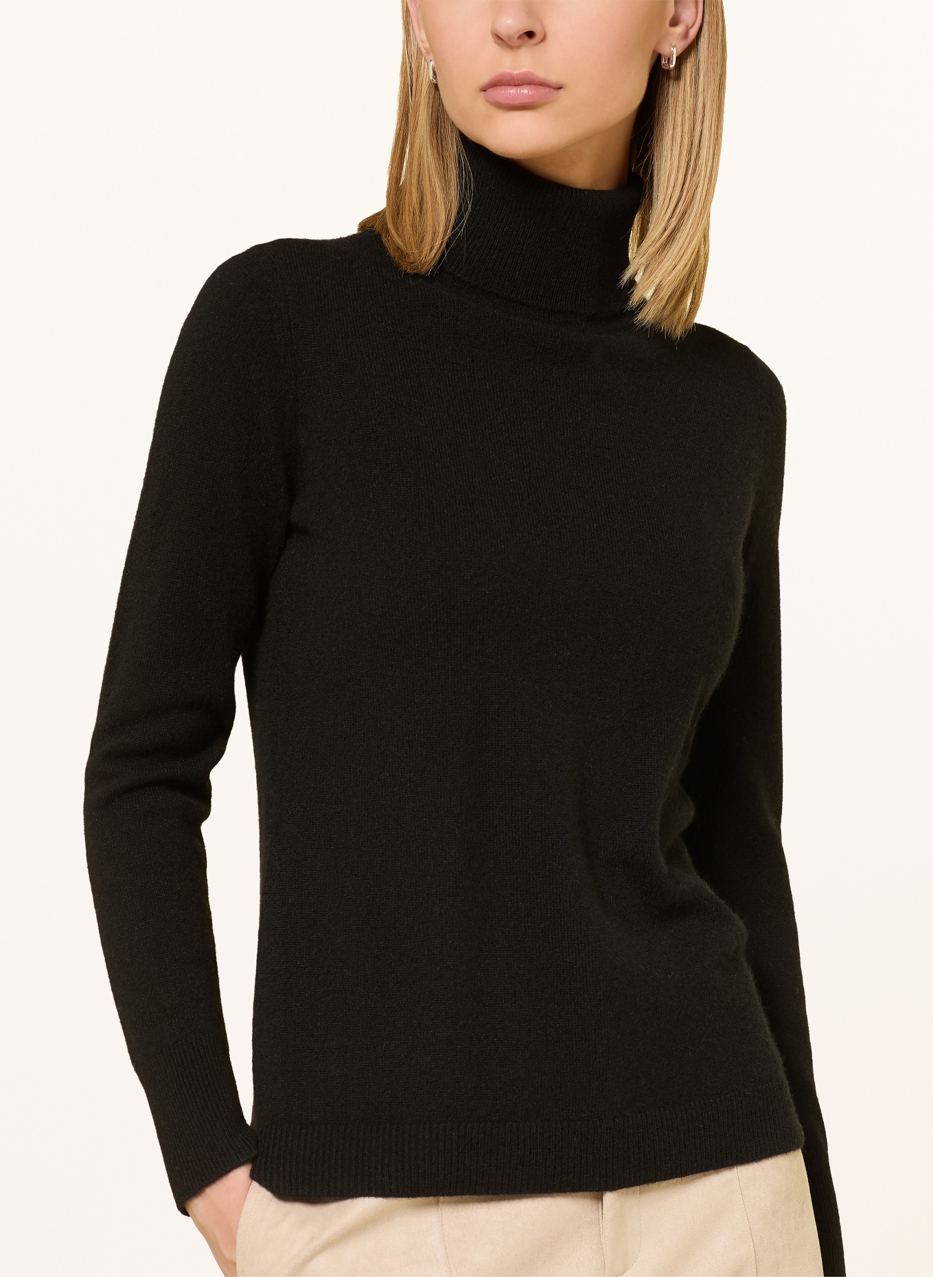 darling harbour Rollkragenpullover aus Cashmere: BLACK