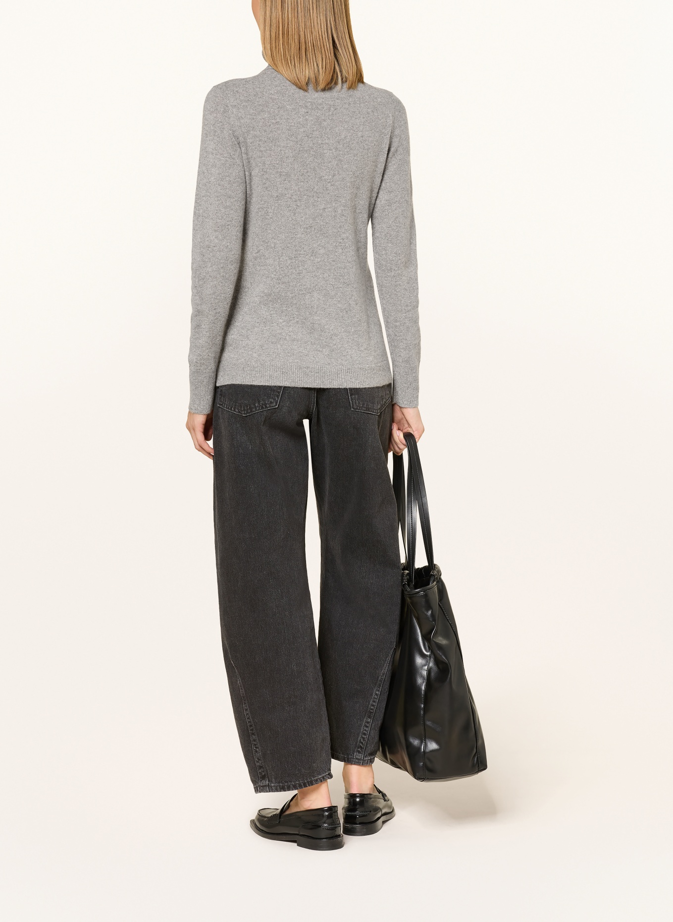 darling harbour Rollkragenpullover aus Cashmere: GREY MELANGE