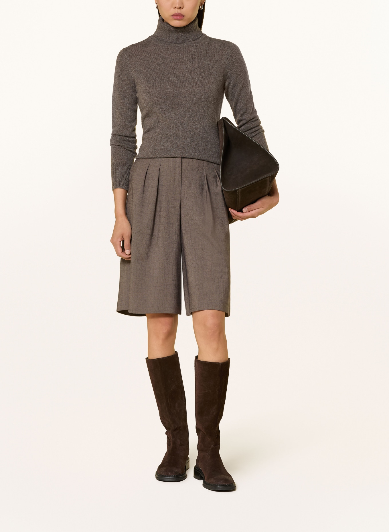 darling harbour Rollkragenpullover aus Cashmere: TAUPE