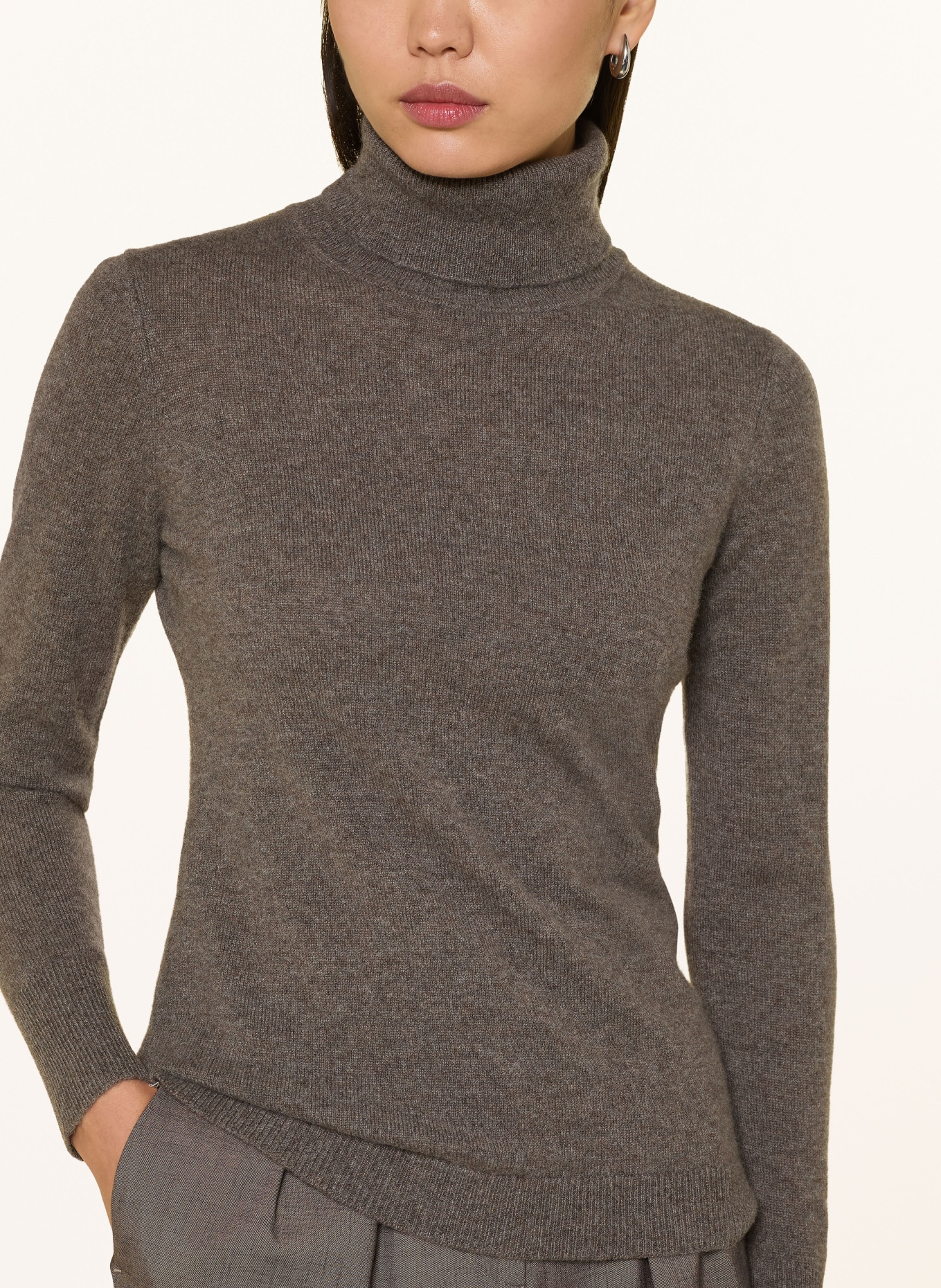 darling harbour Rollkragenpullover aus Cashmere: TAUPE