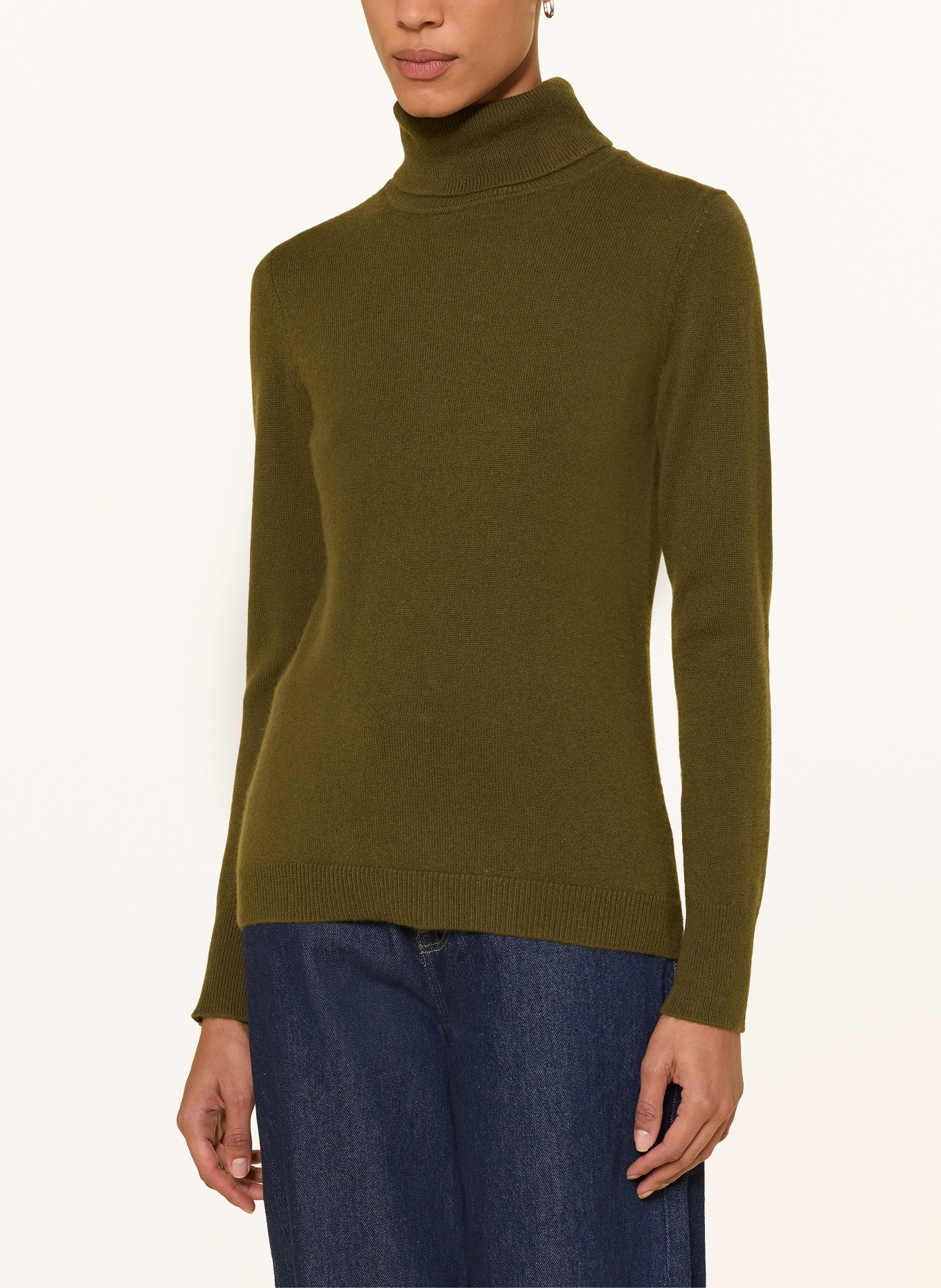 darling harbour Rollkragenpullover aus Cashmere: OLIVE