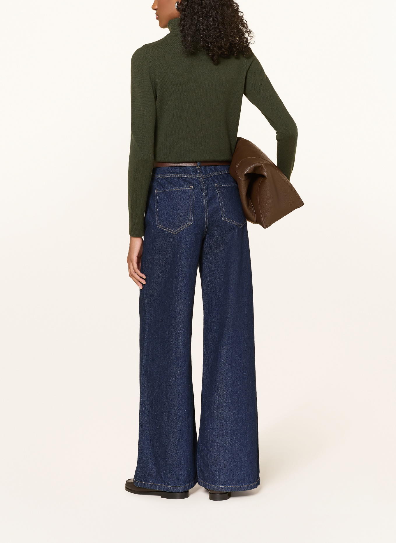 darling harbour Rollkragenpullover aus Cashmere: FOREST GREEN