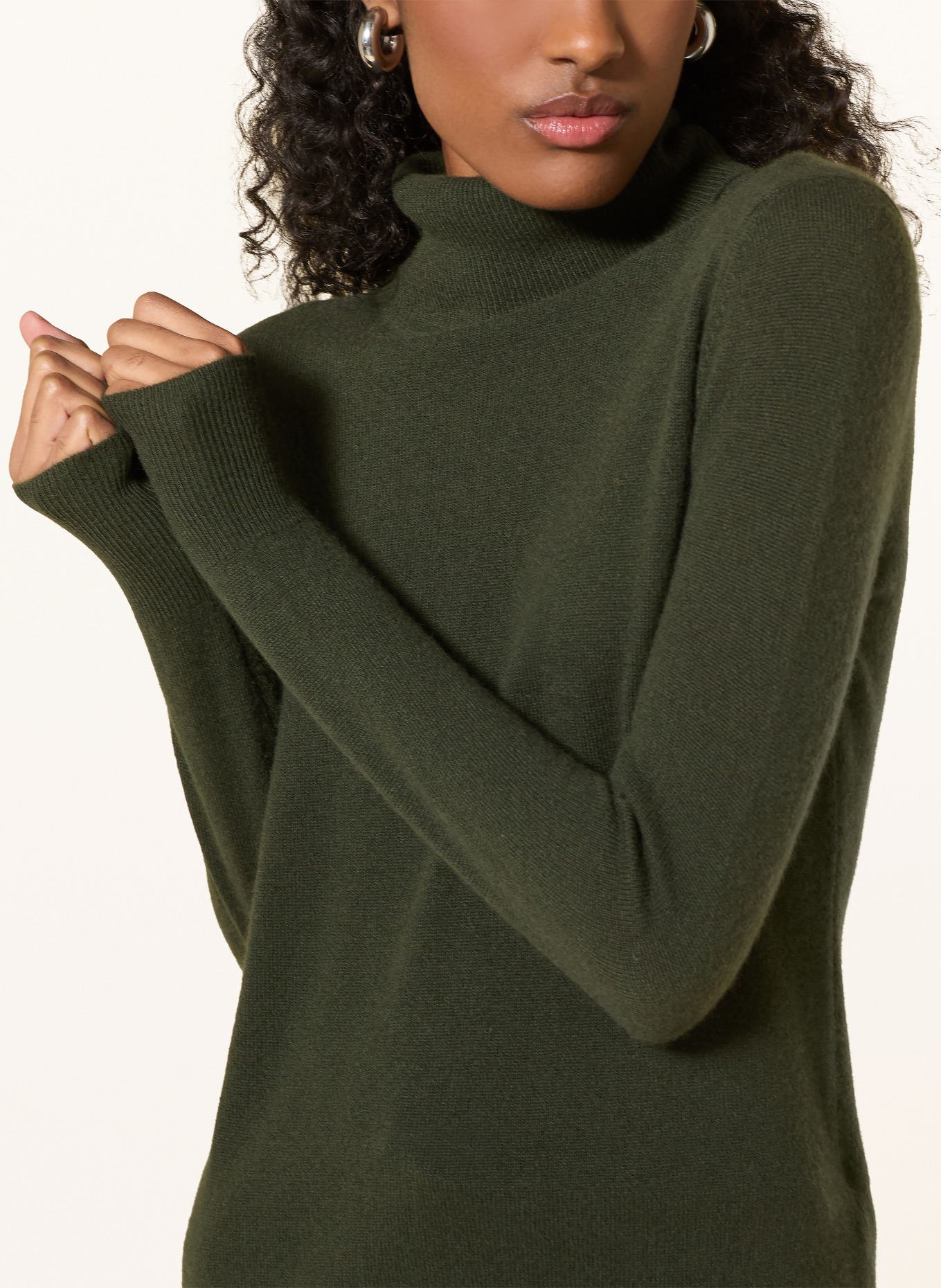 darling harbour Rollkragenpullover aus Cashmere: FOREST GREEN