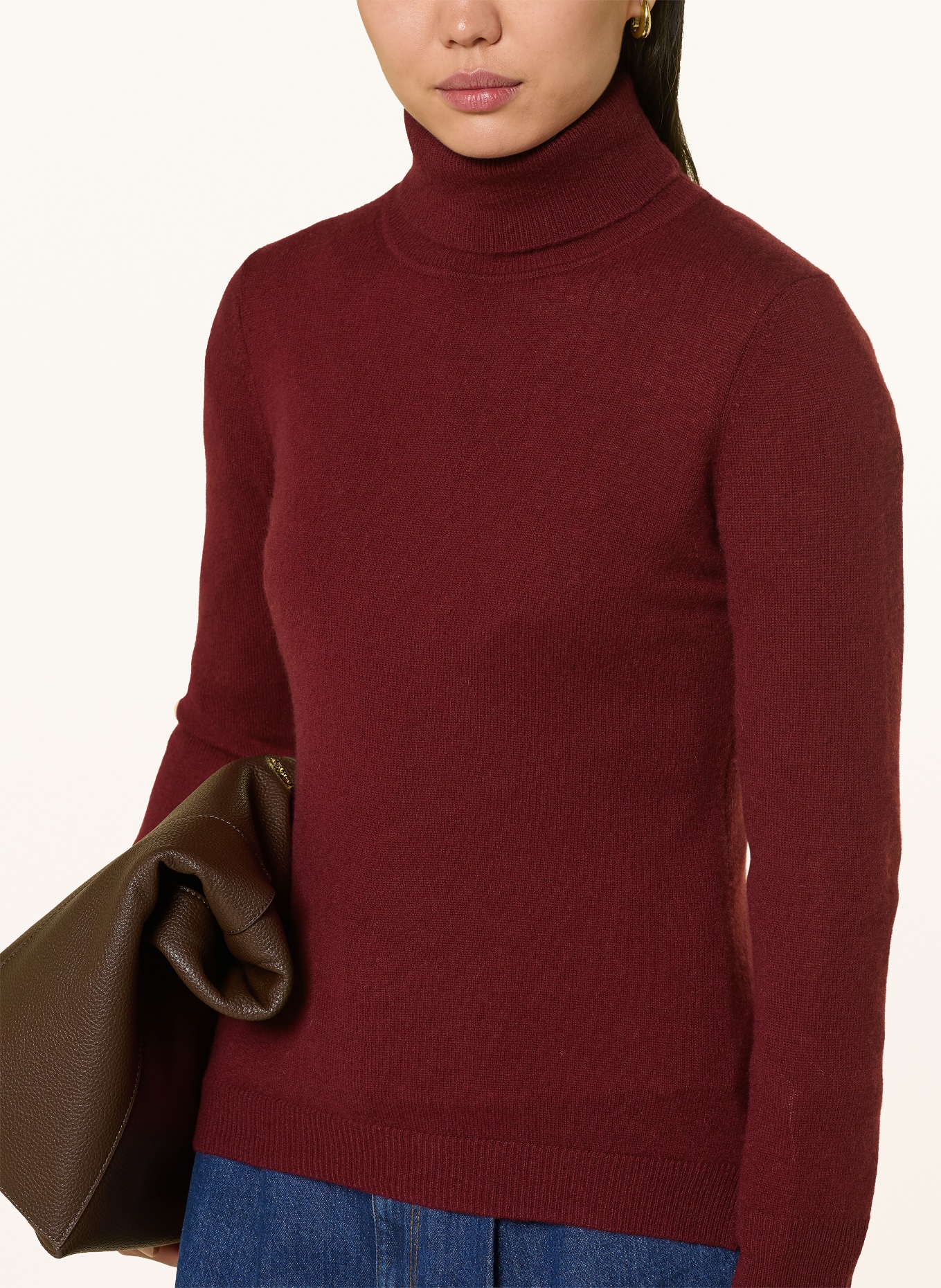 darling harbour Rollkragenpullover aus Cashmere: DUNKELROT