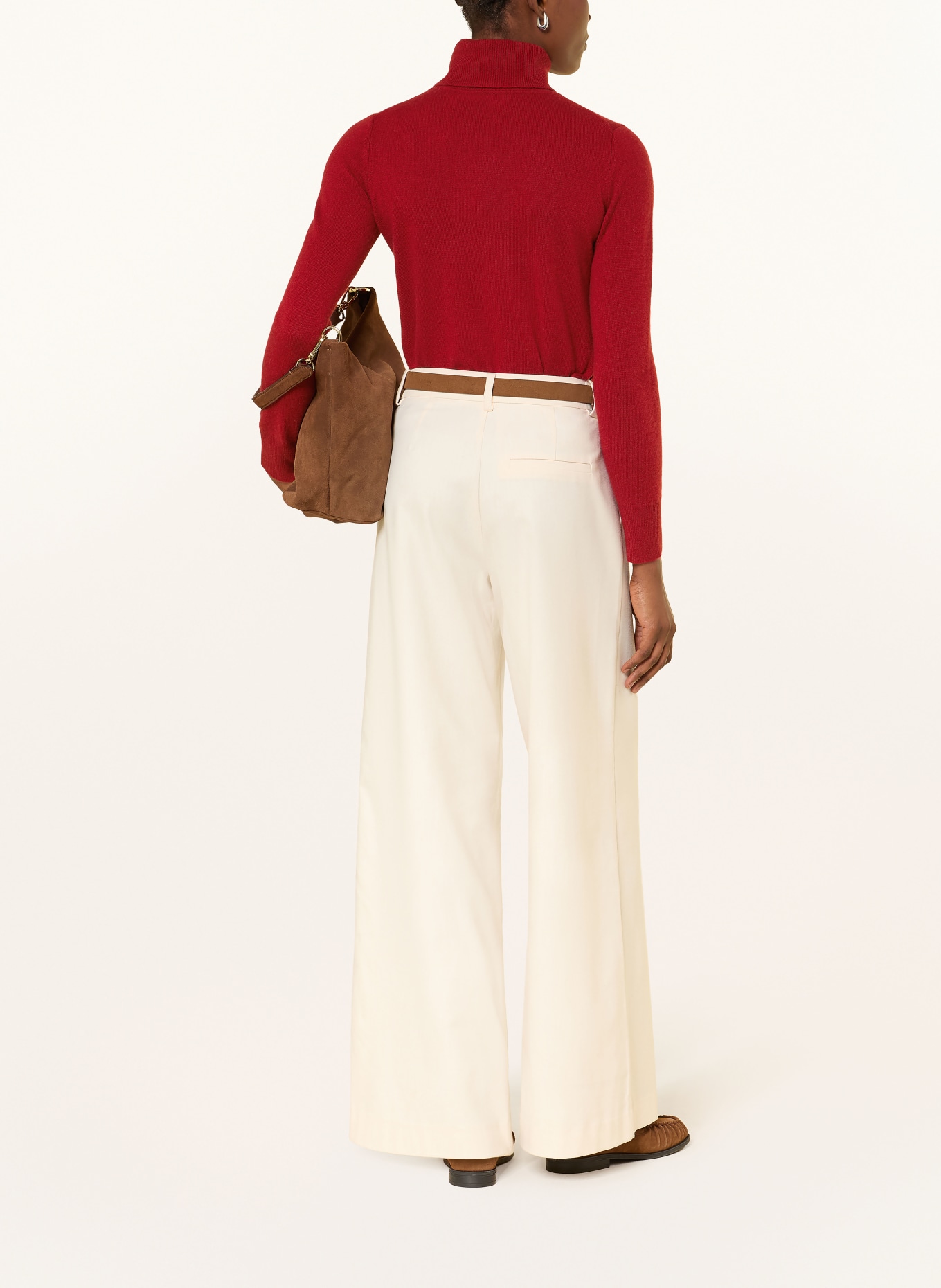 darling harbour Cashmere turtleneck sweater: BRICK RED