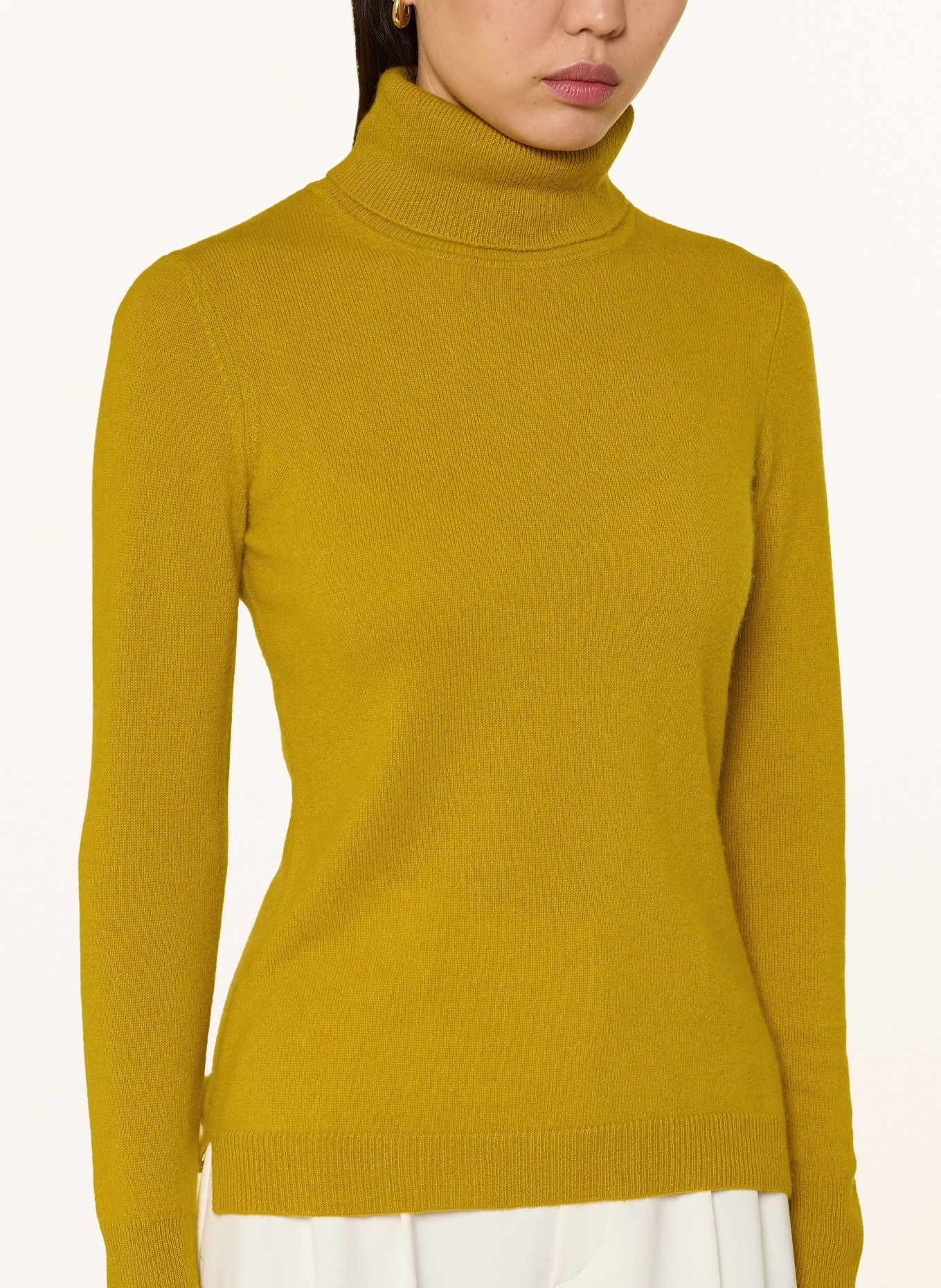 darling harbour Rollkragenpullover aus Cashmere: DUNKELGELB