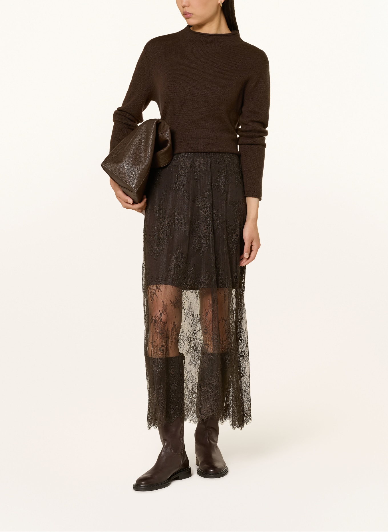 darling harbour Cashmere-Pullover: DUNKELBRAUN