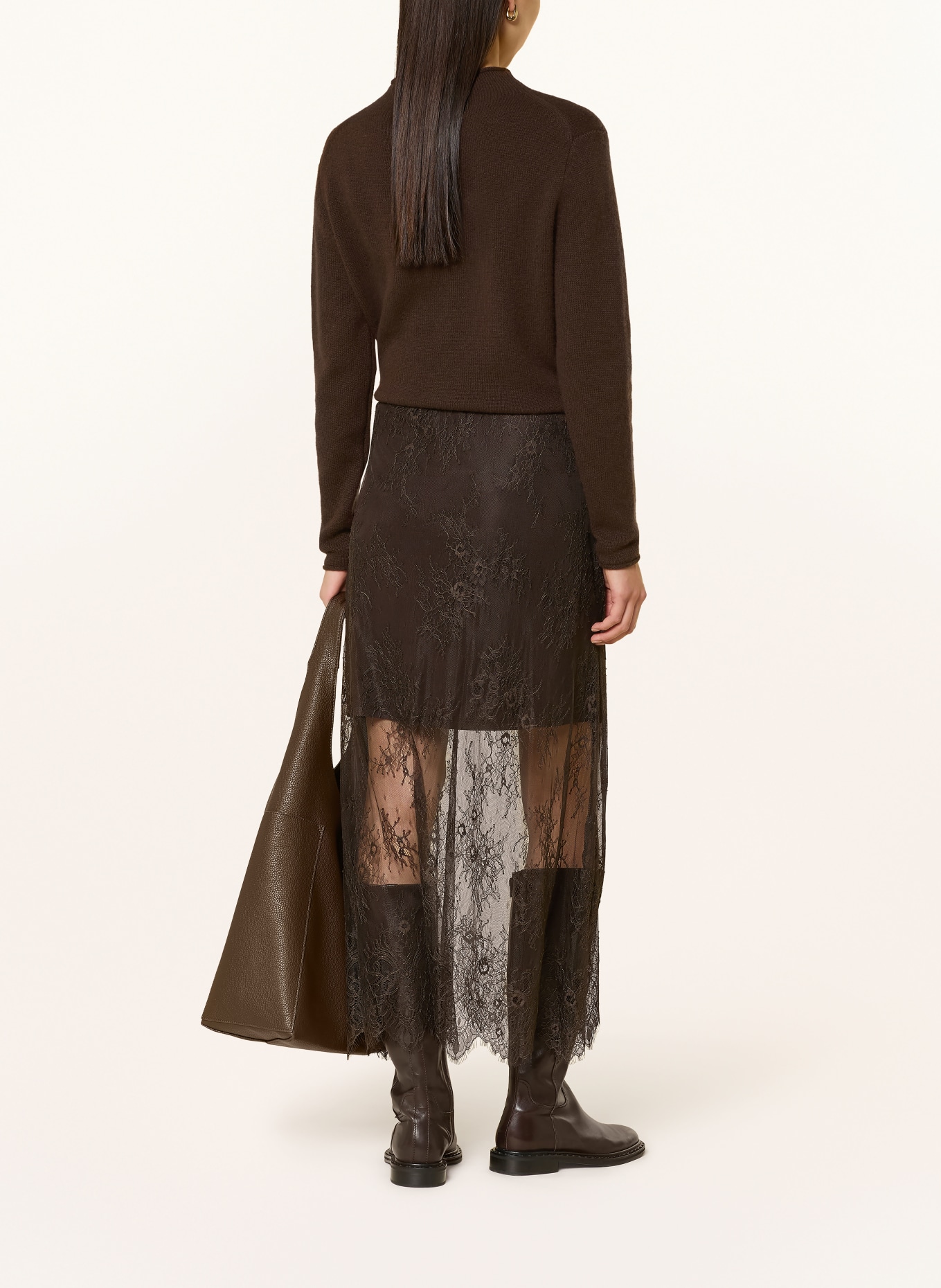 darling harbour Cashmere-Pullover: DUNKELBRAUN