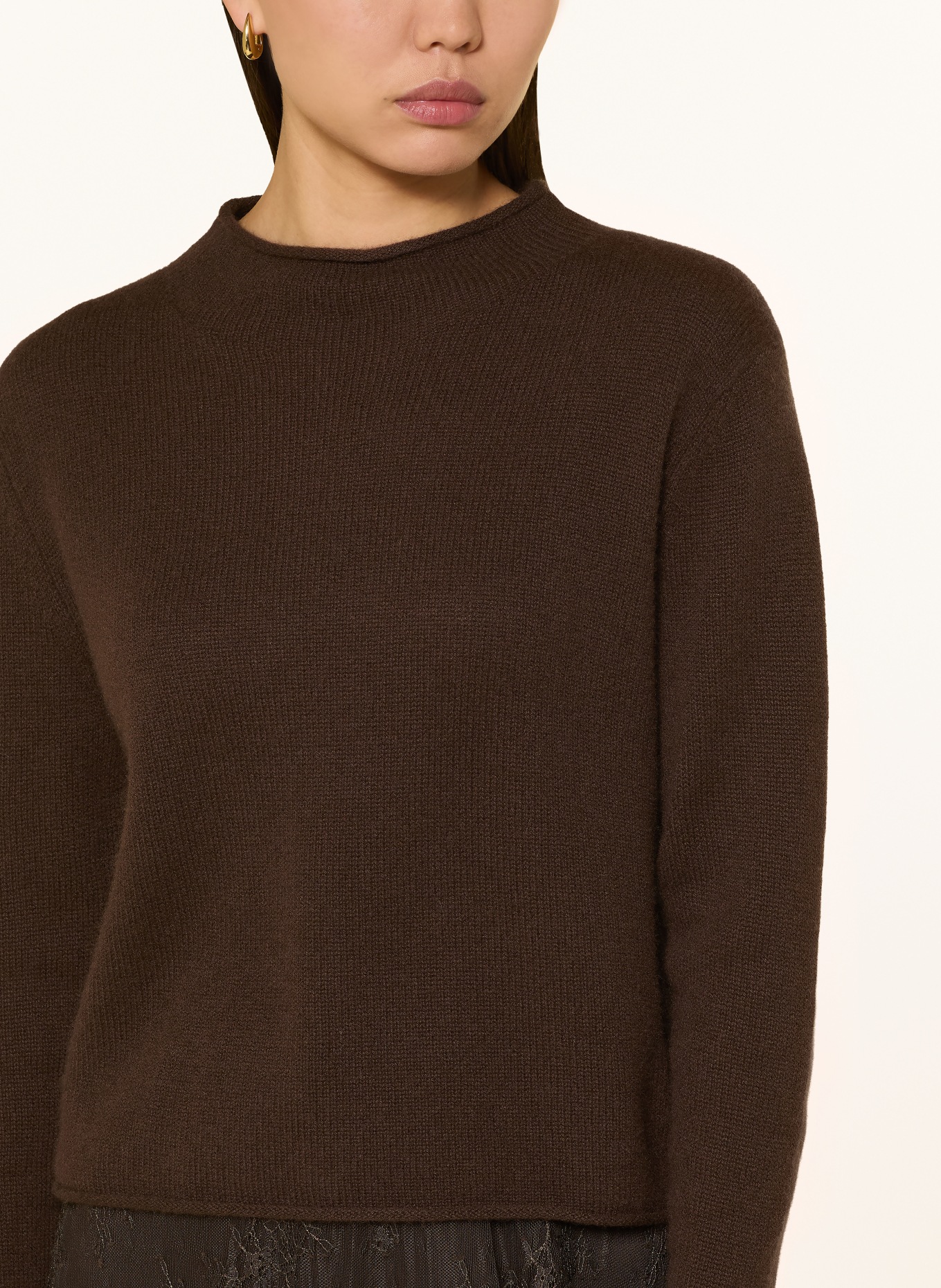darling harbour Cashmere-Pullover: DUNKELBRAUN