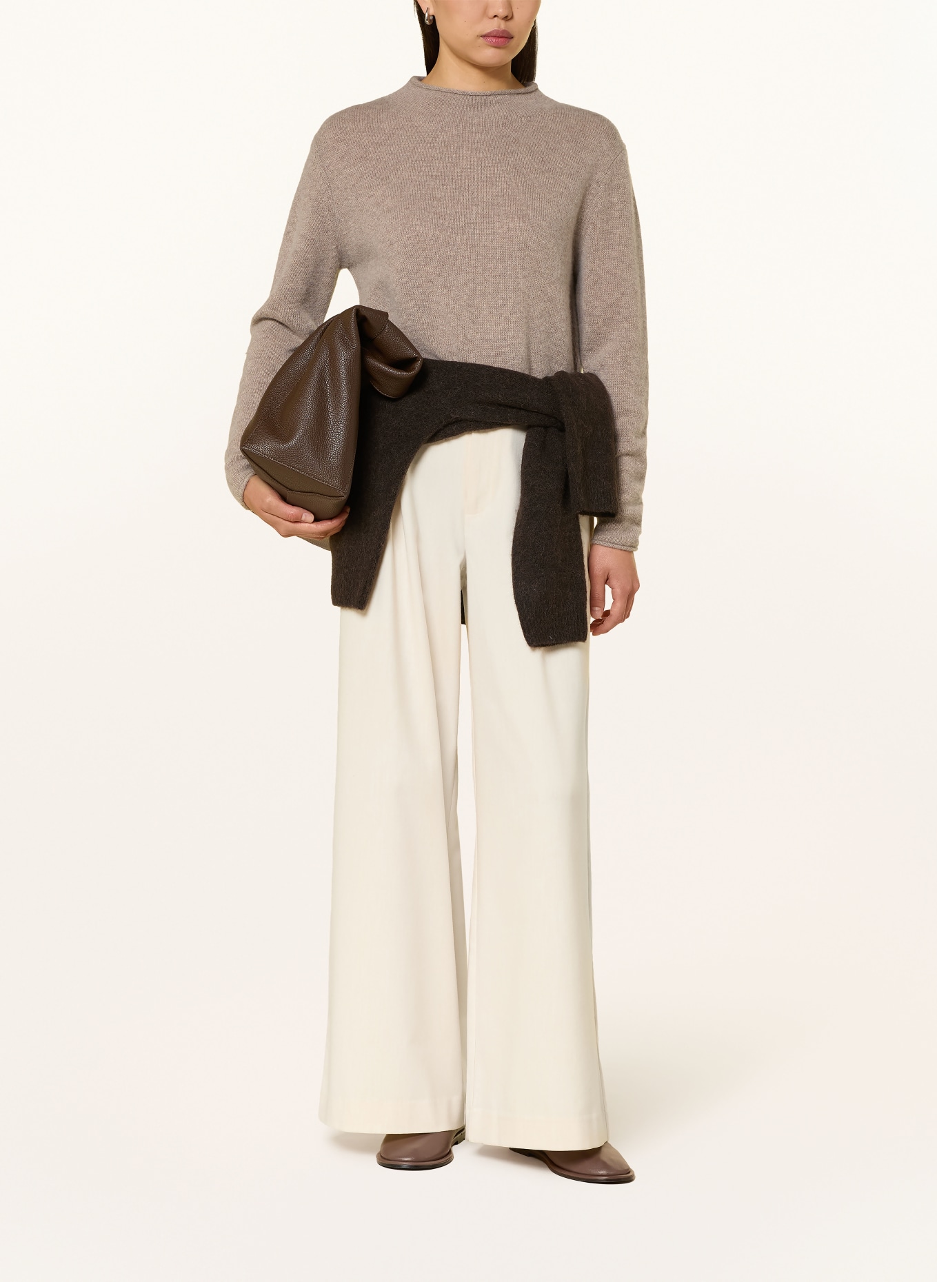 darling harbour Cashmere-Pullover: HELLBRAUN