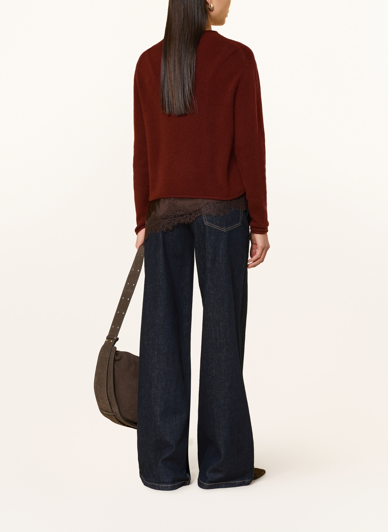 darling harbour Cashmere-Pullover: DUNKELROT