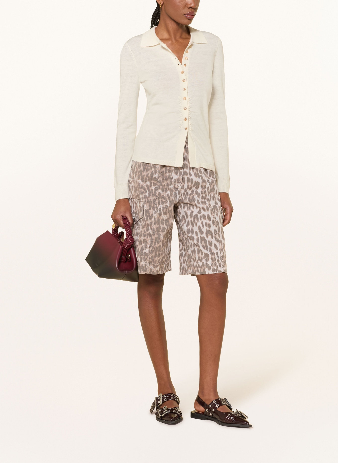 BAUM UND PFERDGARTEN Jeans-Bermudas NEETO: C8224 Leopard Corduroy Mix