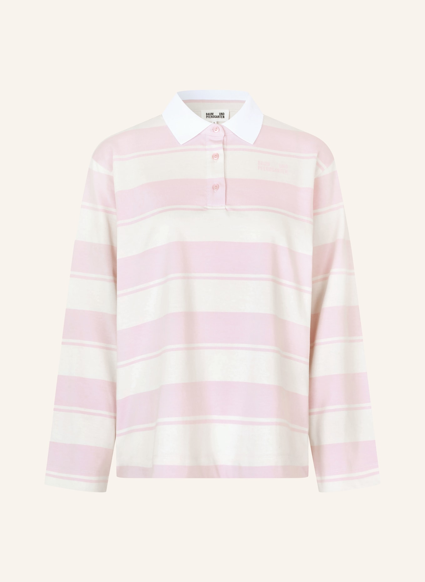 BAUM UND PFERDGARTEN JEANNE jersey polo shirt: LIGHT PINK / CREAM / WHITE