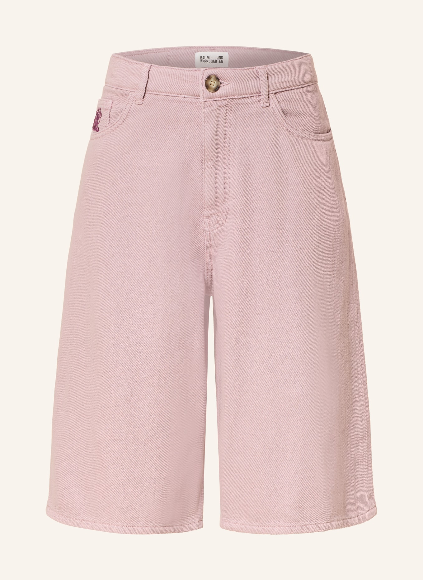BAUM UND PFERDGARTEN NIAMH Denim Bermuda Shorts: C2186 Dawn Pink