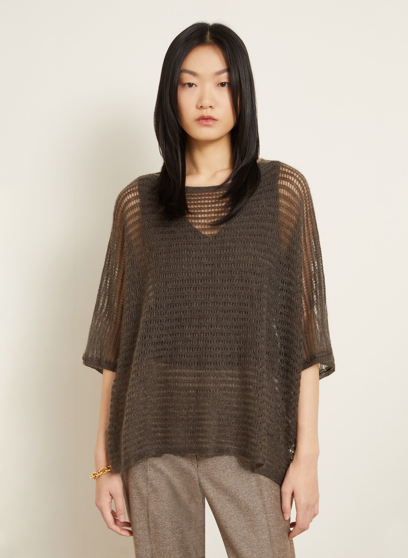 IRIS von ARNIM Pletené tričko MIREVA: ČERNOŠEDÁ