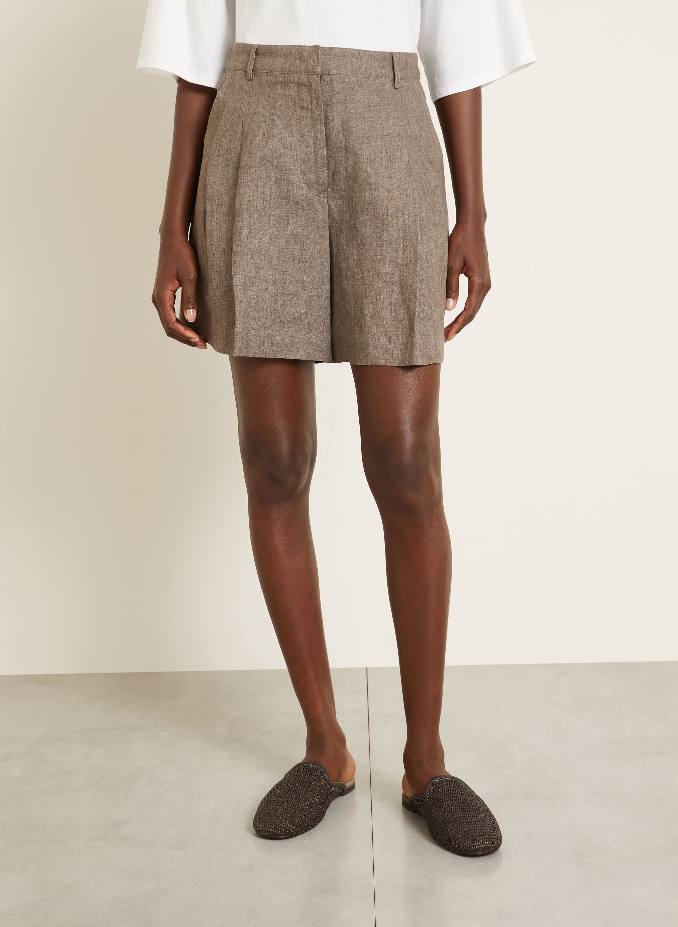 IRIS von ARNIM Leinenshorts SEYCHELL: TAUPE