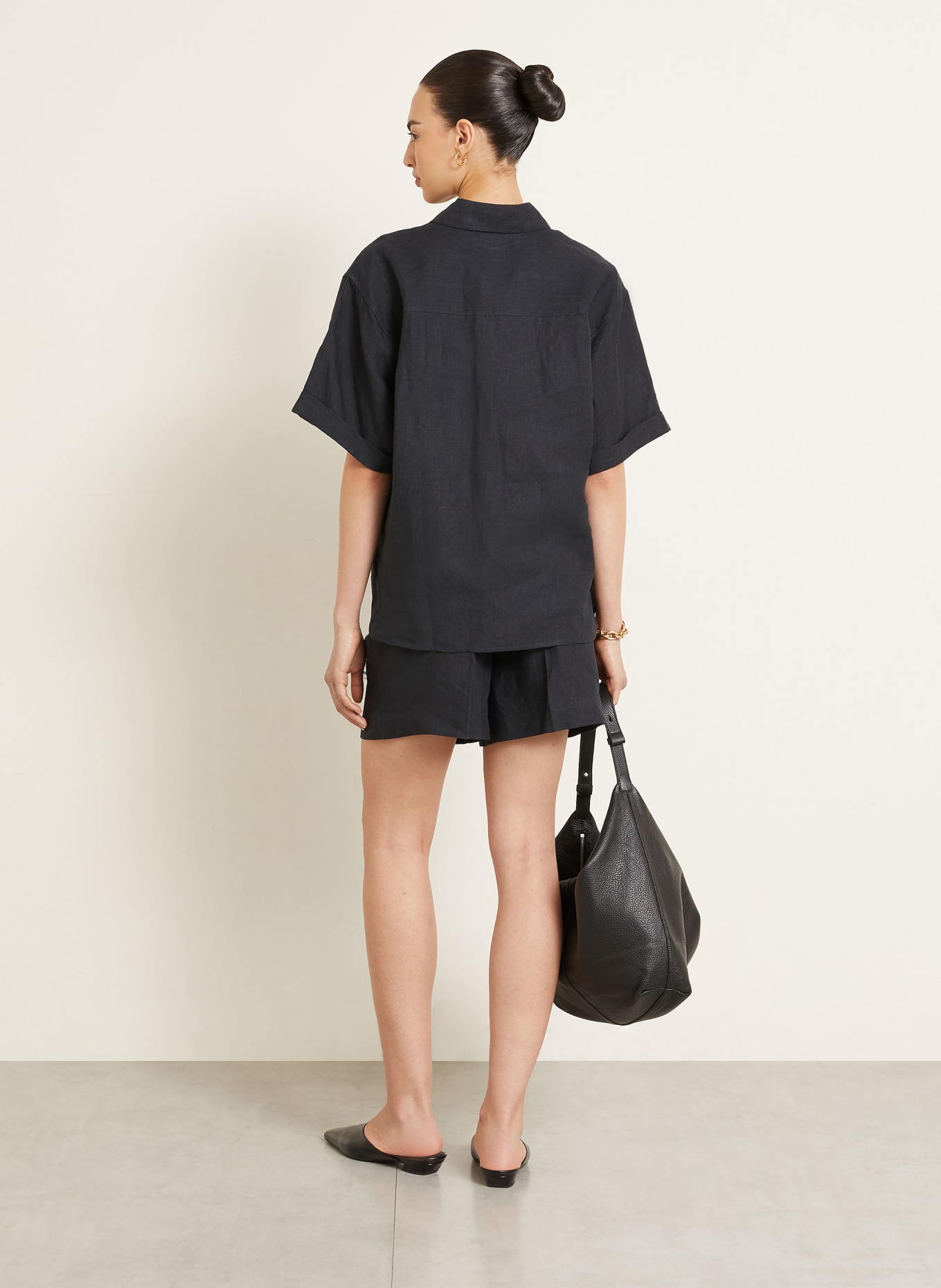 IRIS von ARNIM Leinenshorts SEYCHELL: SCHWARZ