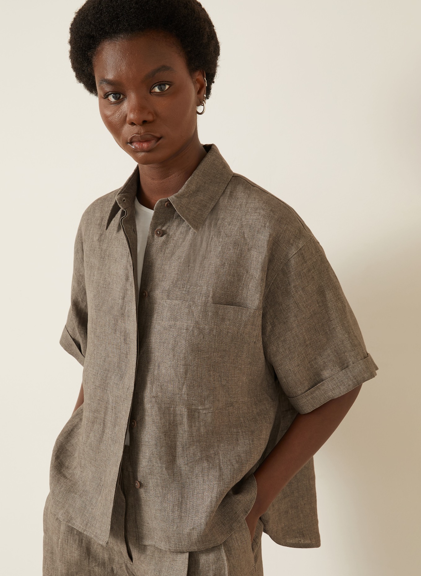 IRIS von ARNIM Hemdbluse SARDINIA: TAUPE