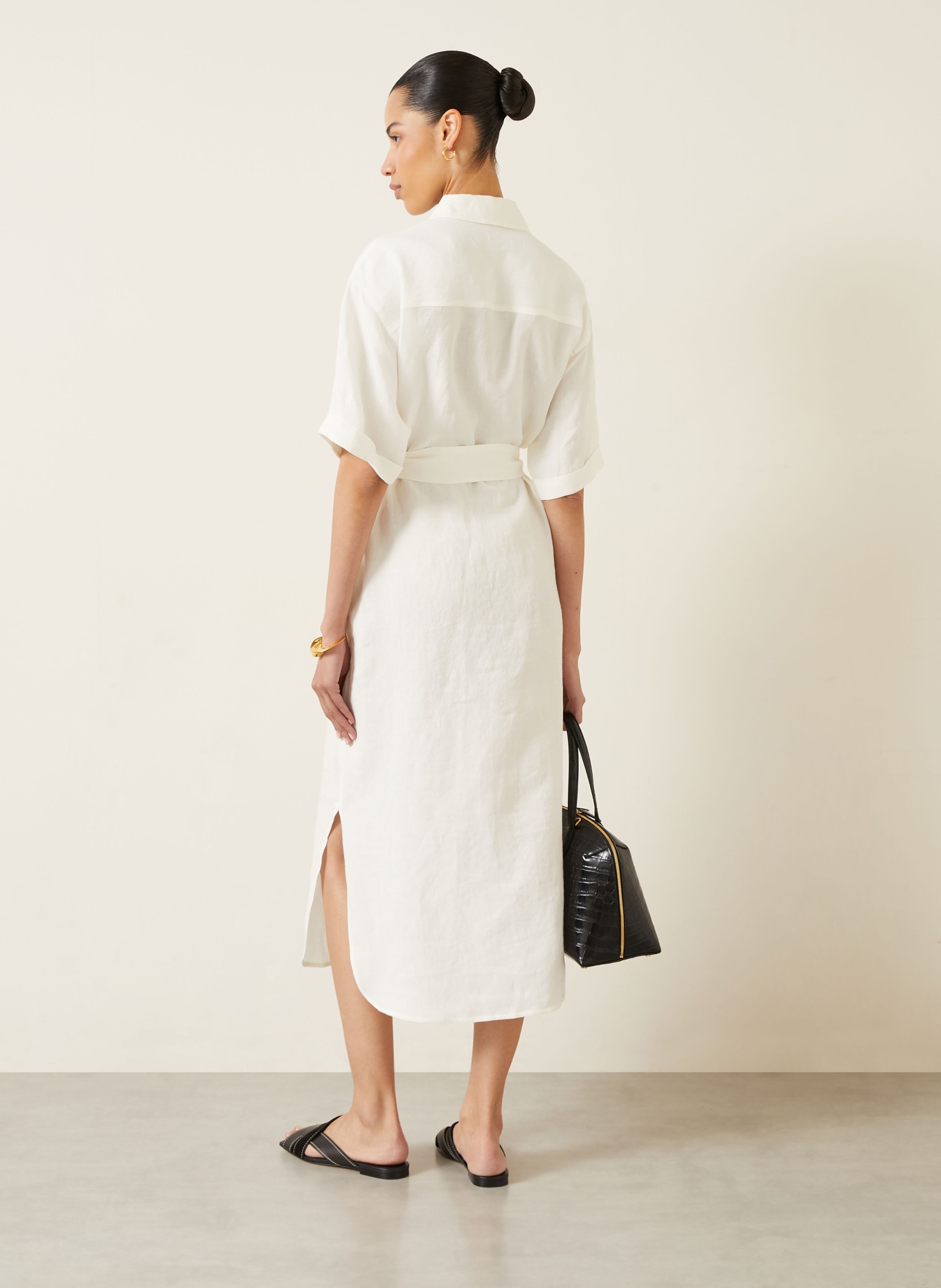 IRIS von ARNIM Lněné šaty SANTALUZ: BÍLÁ