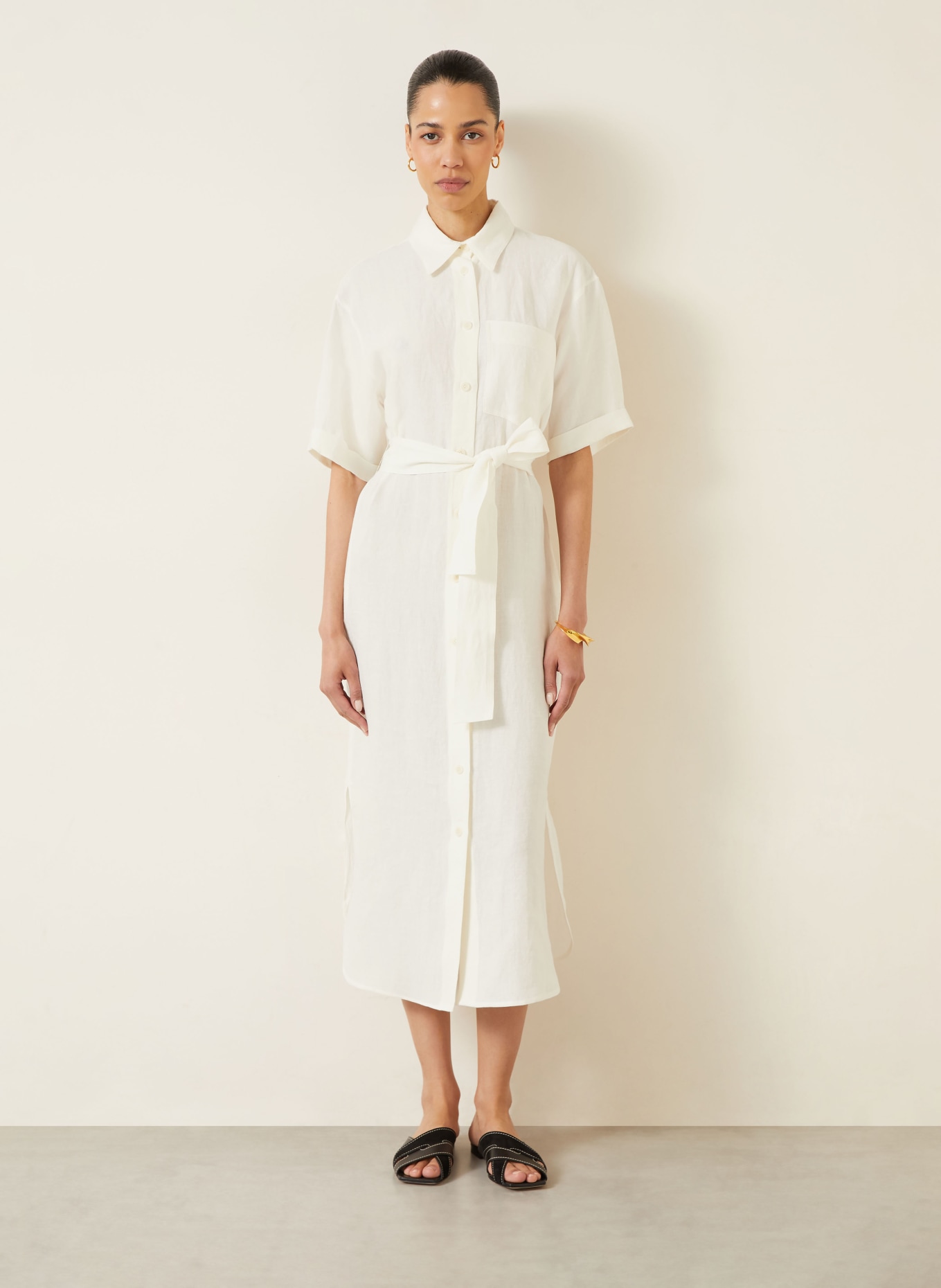 IRIS von ARNIM Lněné šaty SANTALUZ: BÍLÁ