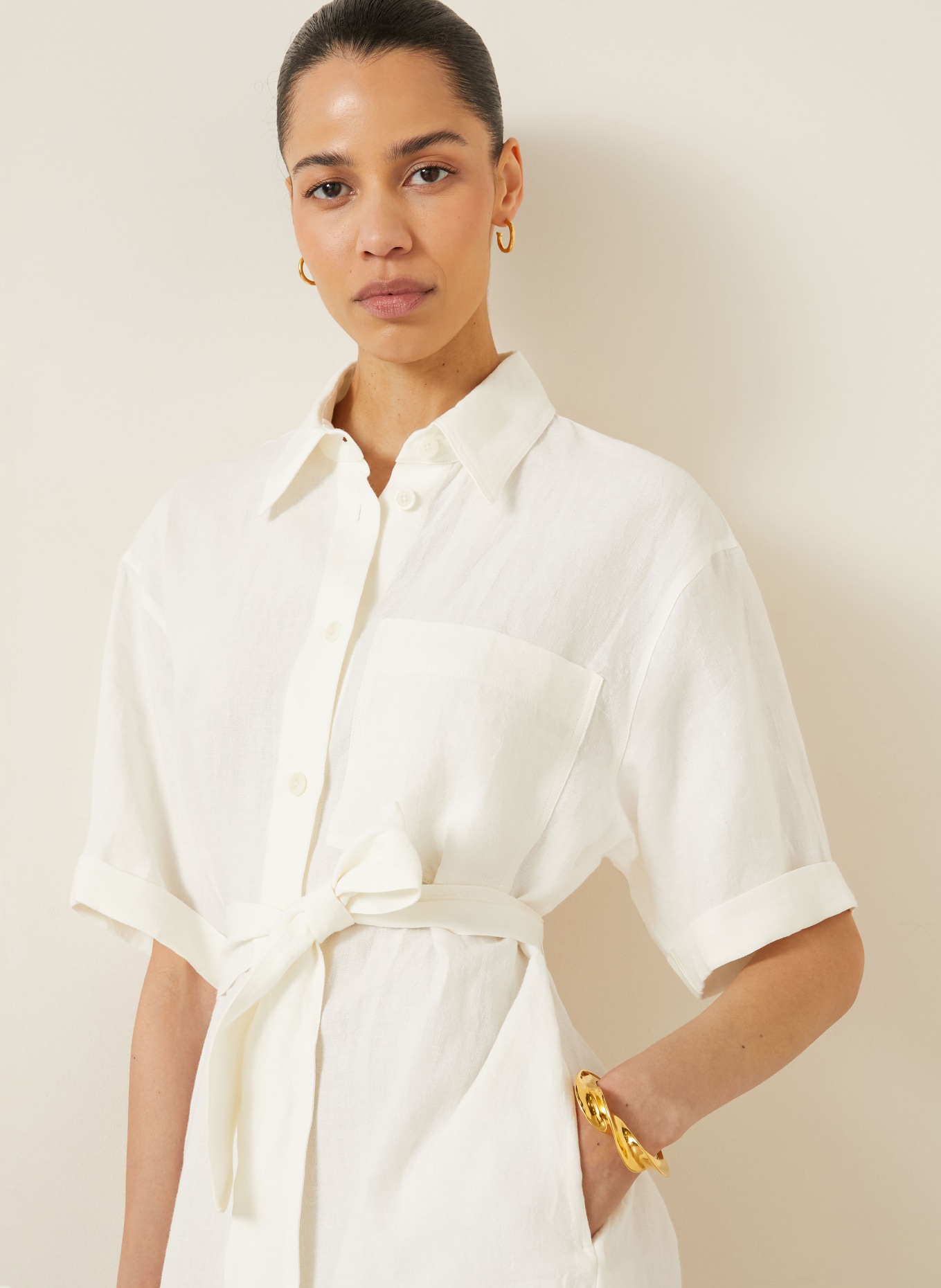 IRIS von ARNIM Lněné šaty SANTALUZ: BÍLÁ