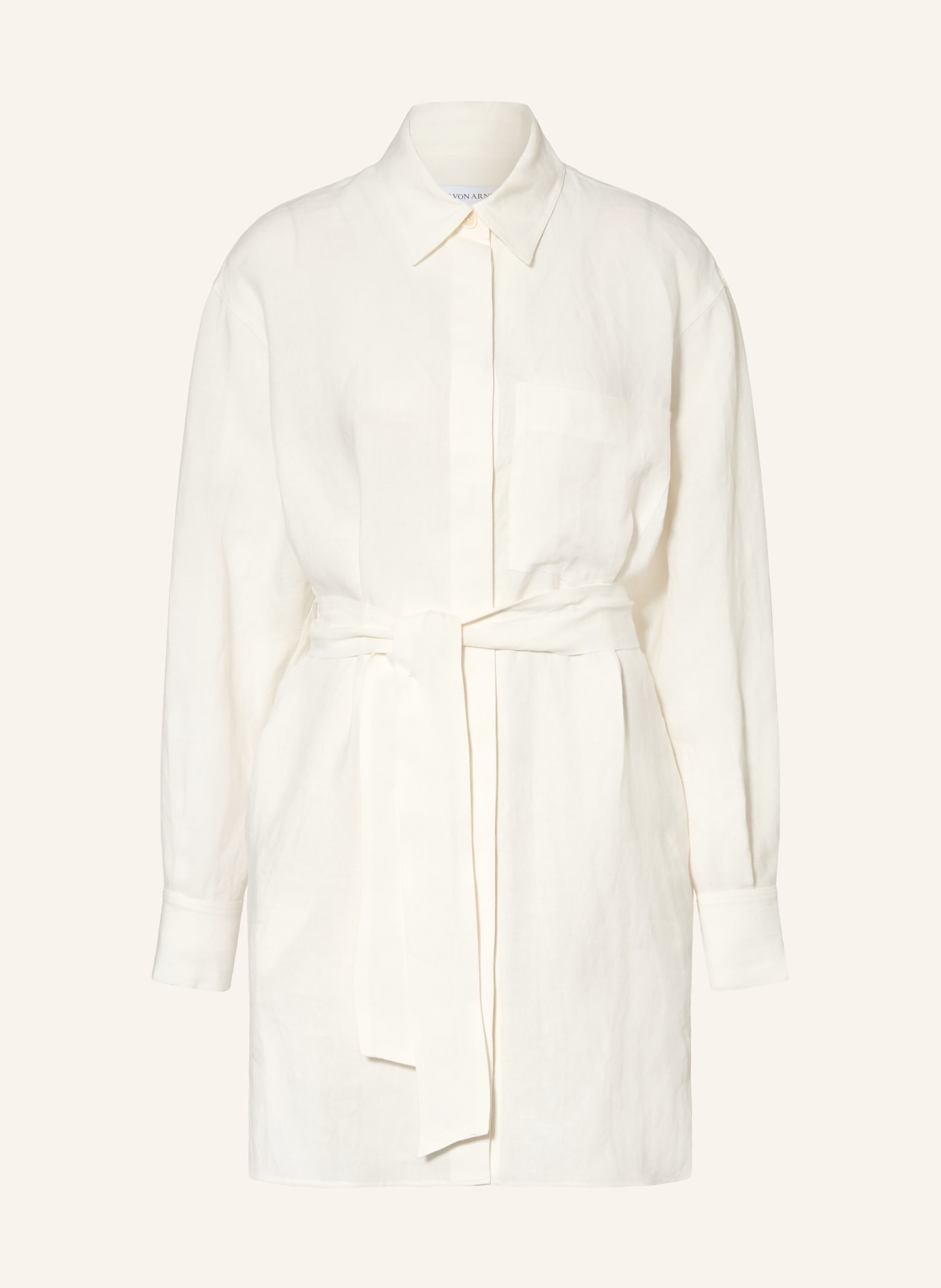 IRIS von ARNIM Hemdblusenkleid SAMOS aus Leinen: WEISS