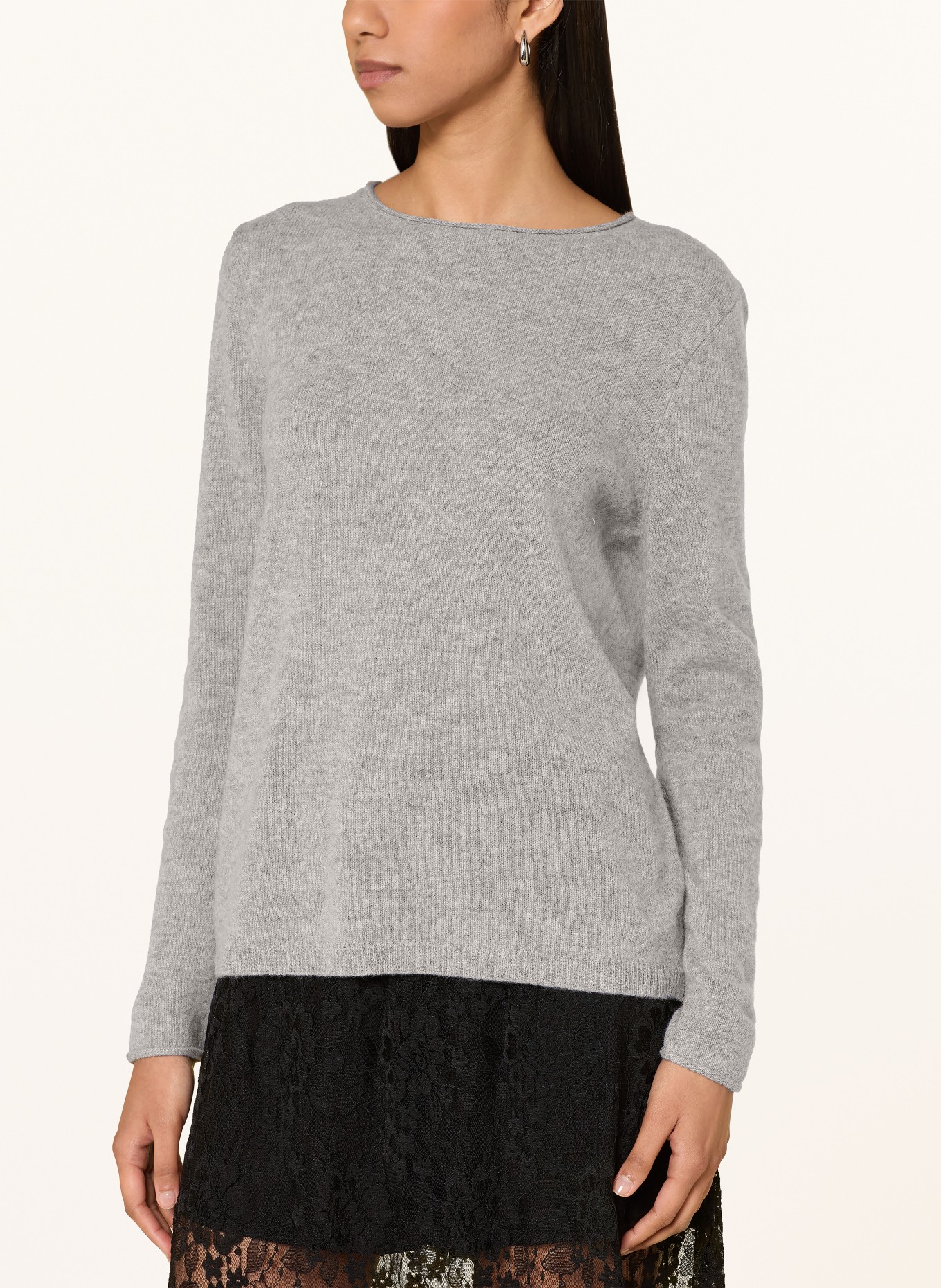 darling harbour Cashmere-Pullover: GREY MELANGE