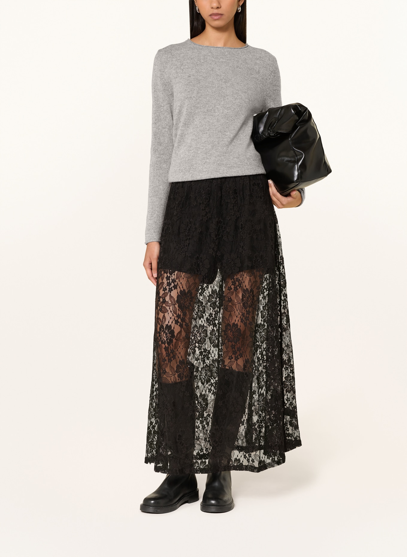 darling harbour Cashmere-Pullover: GREY MELANGE