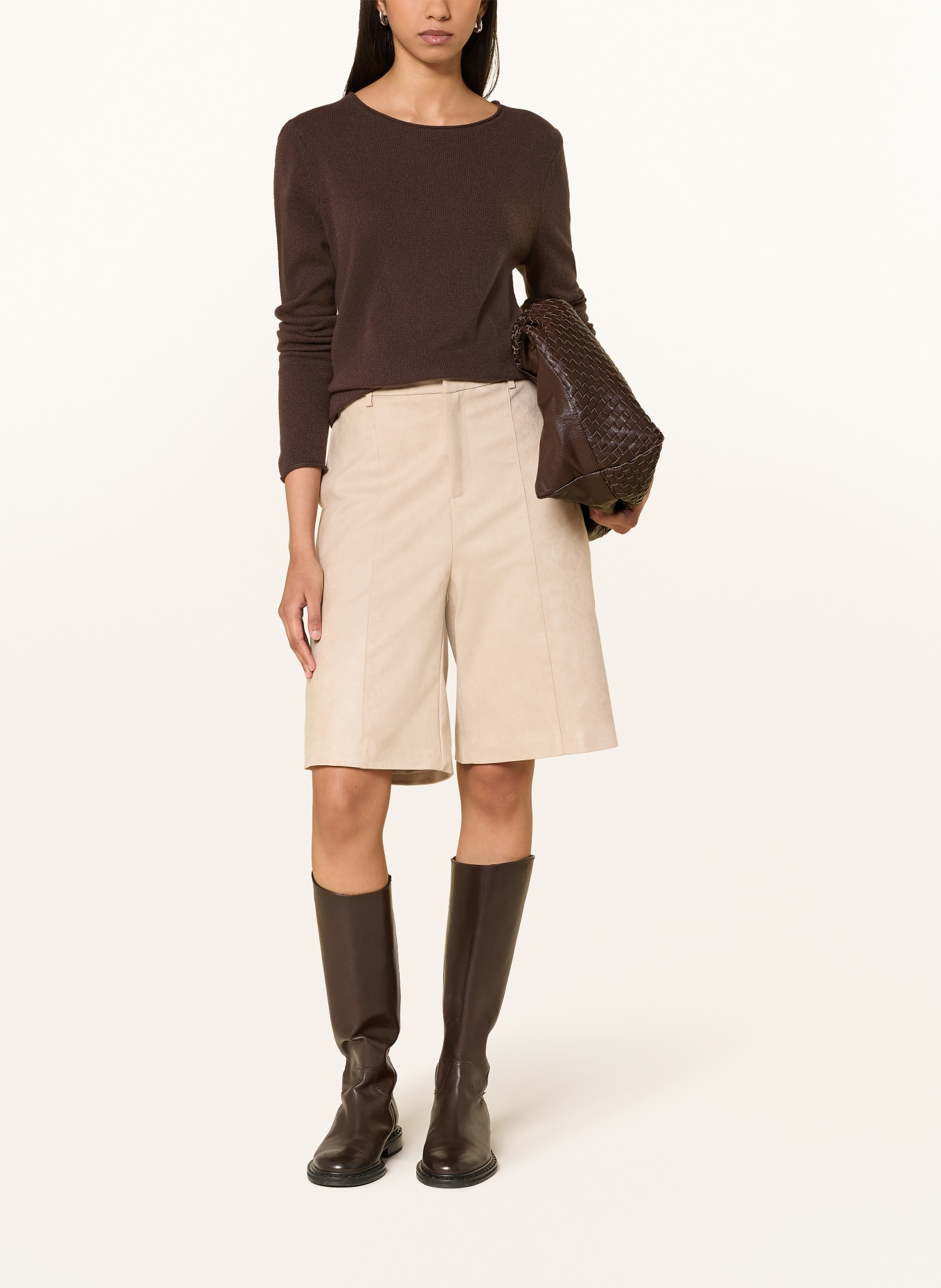 darling harbour Sweter z kaszmiru: DARK BROWN