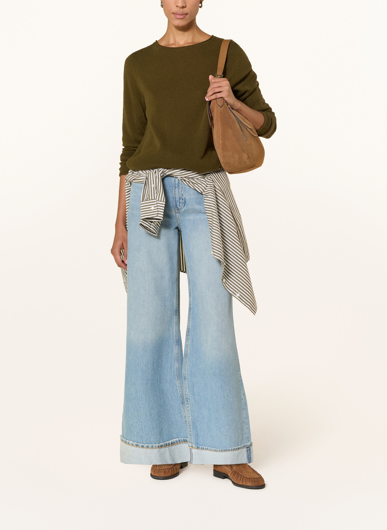 darling harbour Cashmere sweater: OLIVE