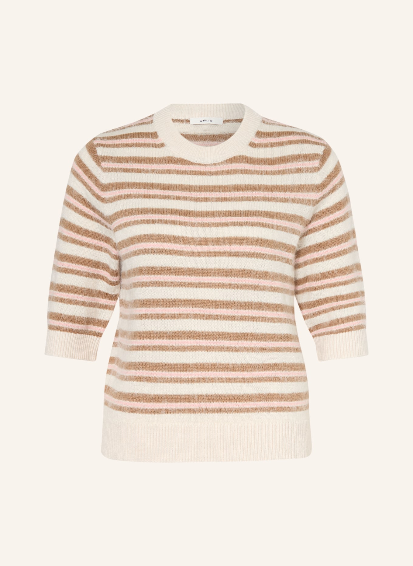 OPUS Strickshirt PUVET: ROSA / BRAUN / CREME