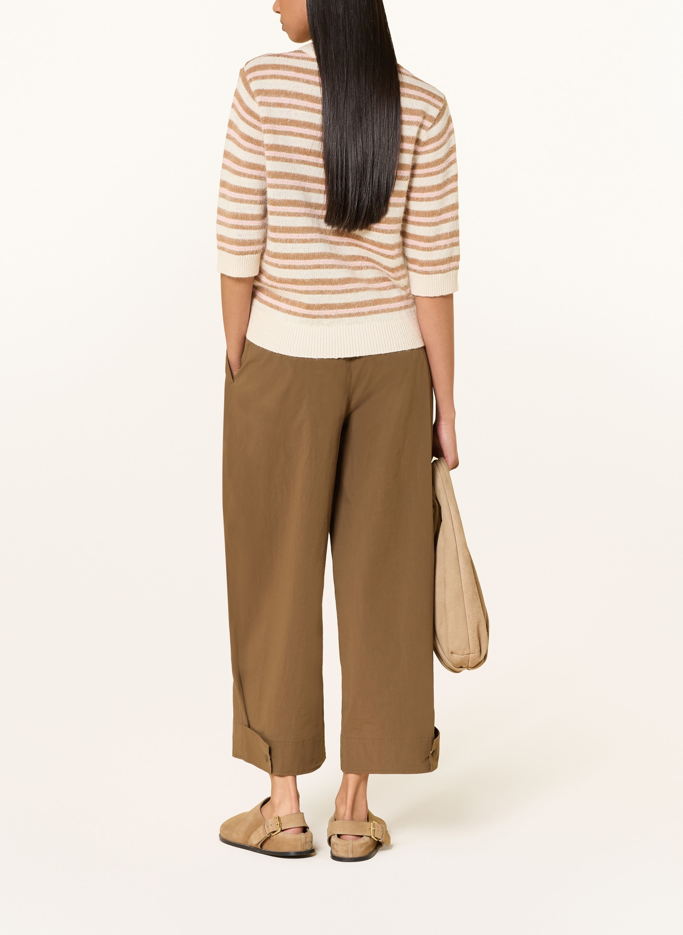 OPUS Strickshirt PUVET: ROSA / BRAUN / CREME