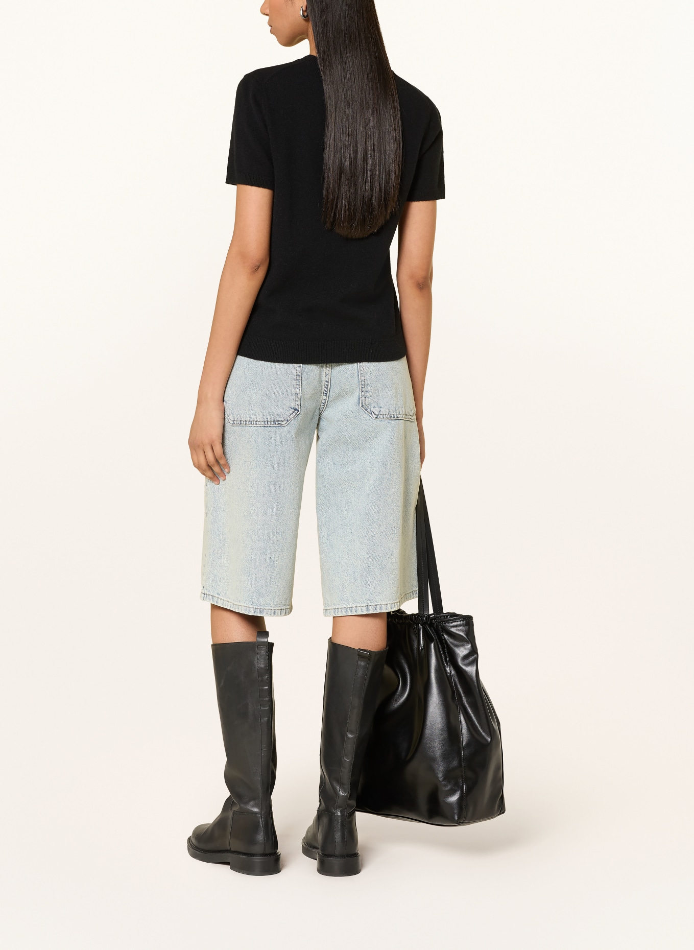 darling harbour Cashmere knit sweater: BLACK