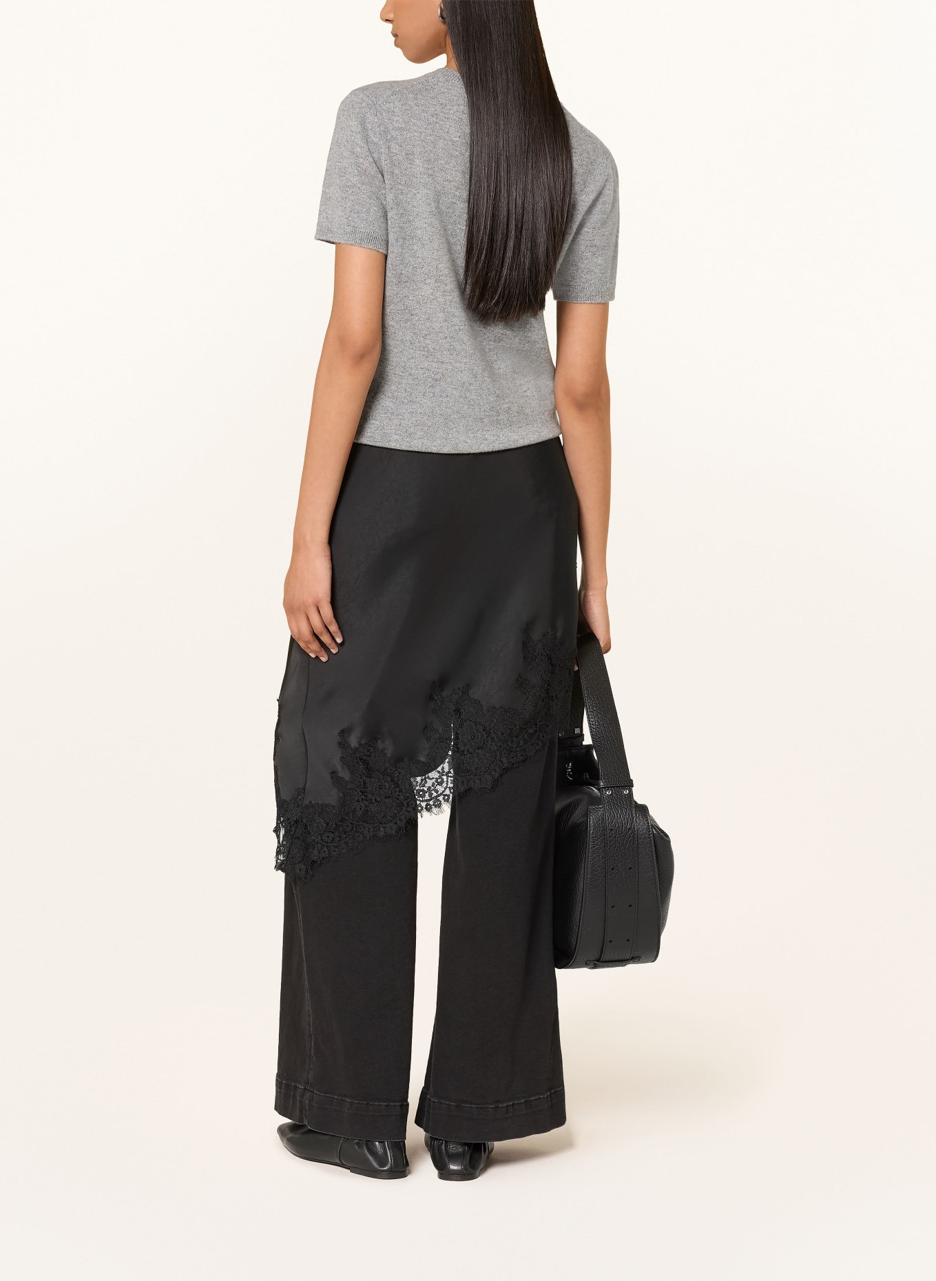 darling harbour Cashmere knit sweater: GREY MELANGE