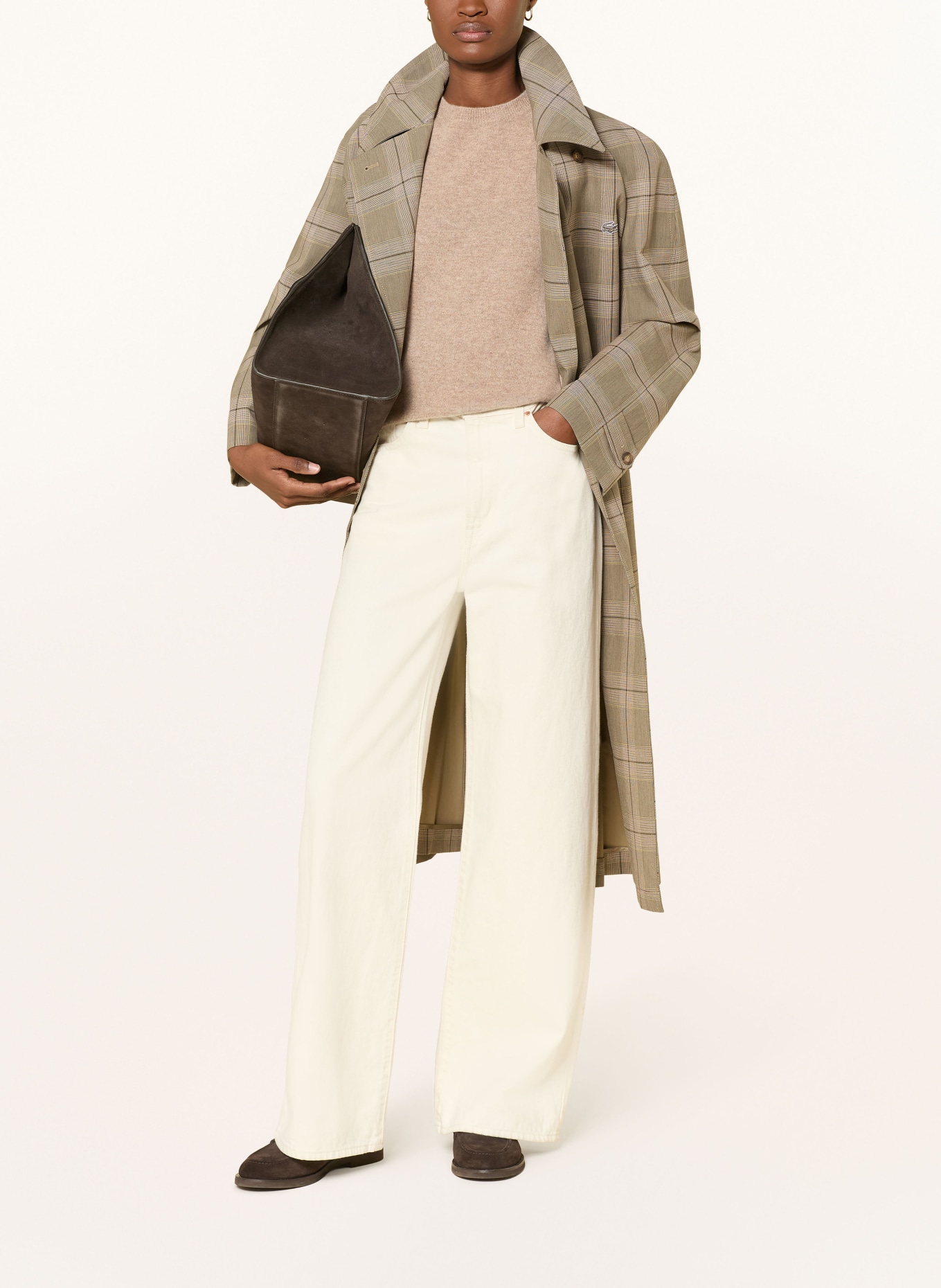 darling harbour Strickshirt aus Cashmere: GREIGE MELANGE
