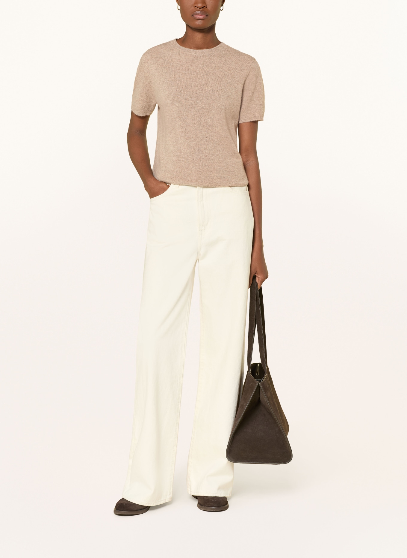 darling harbour Strickshirt aus Cashmere: GREIGE MELANGE