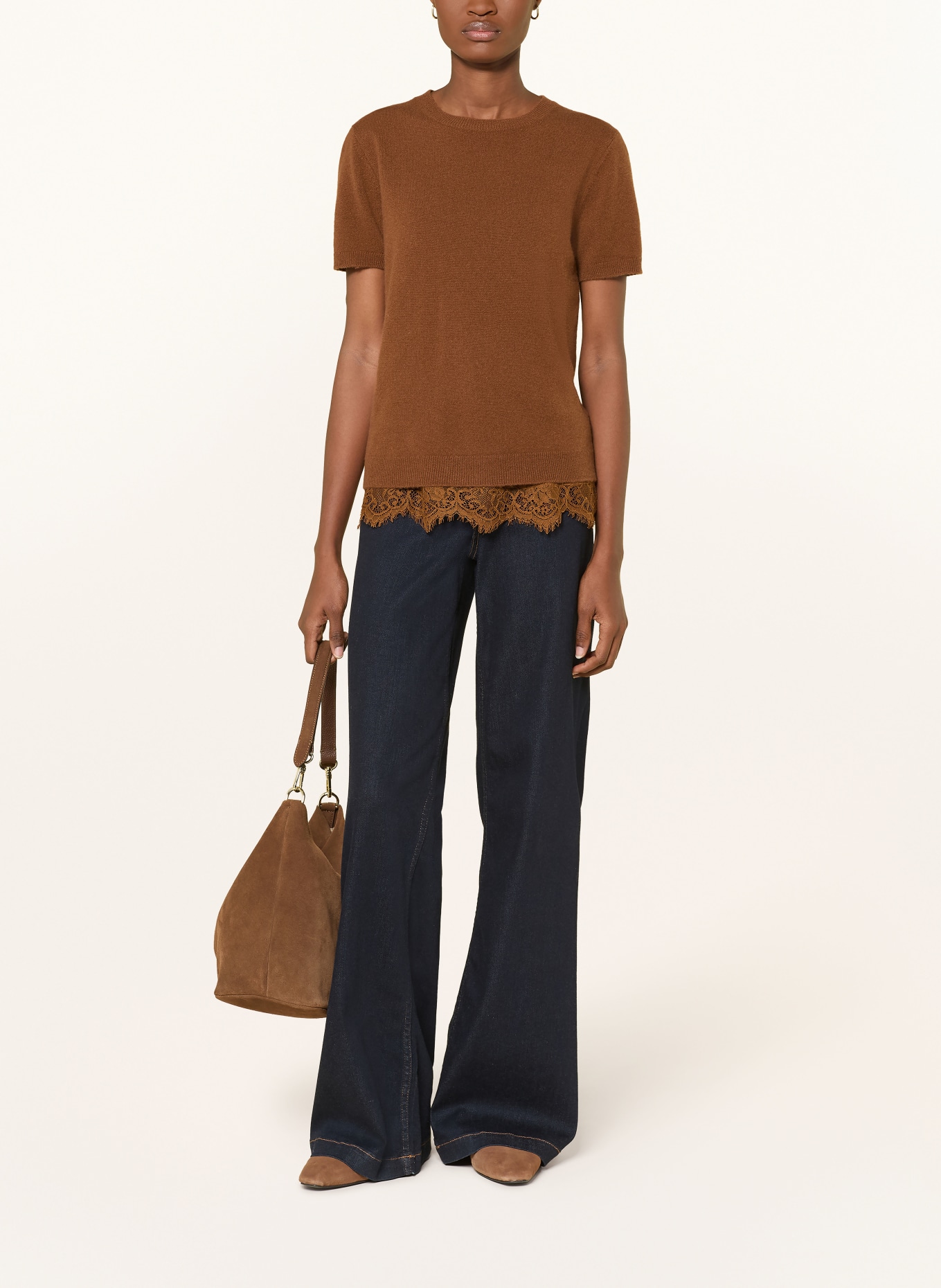 darling harbour Strickshirt aus Cashmere: TOFFEE