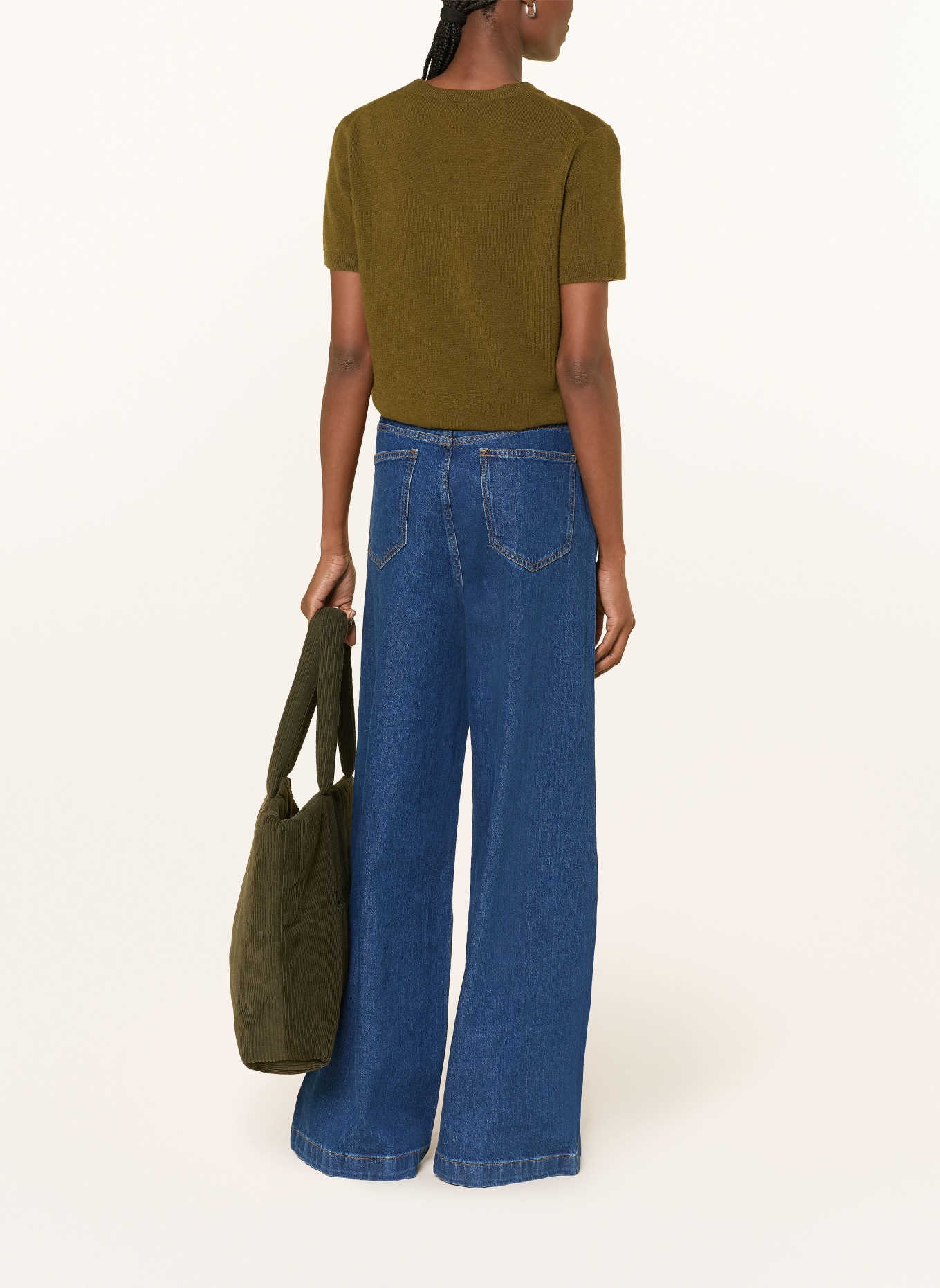 darling harbour Strickshirt aus Cashmere: OLIVE
