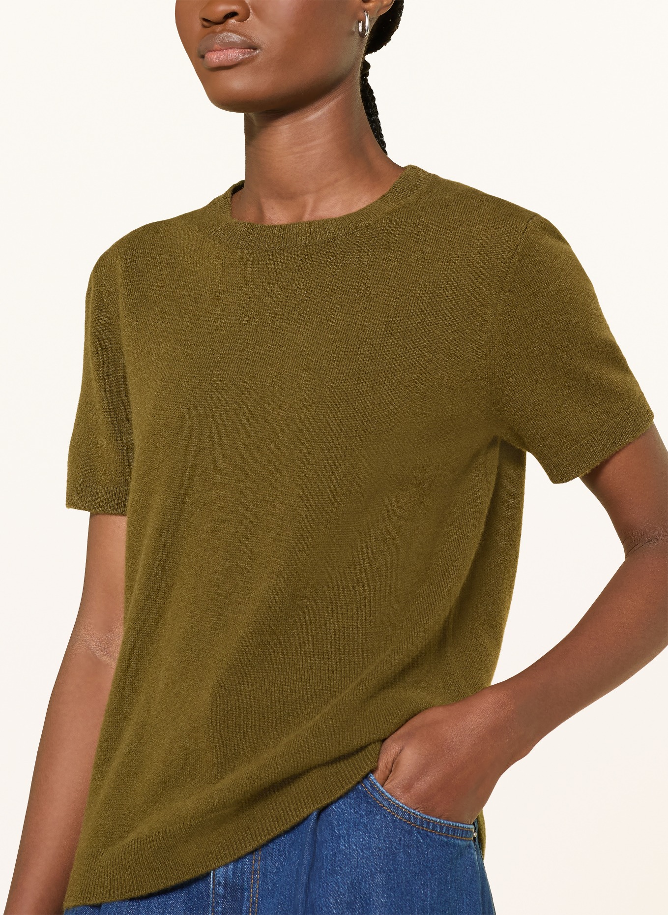darling harbour Strickshirt aus Cashmere: OLIVE
