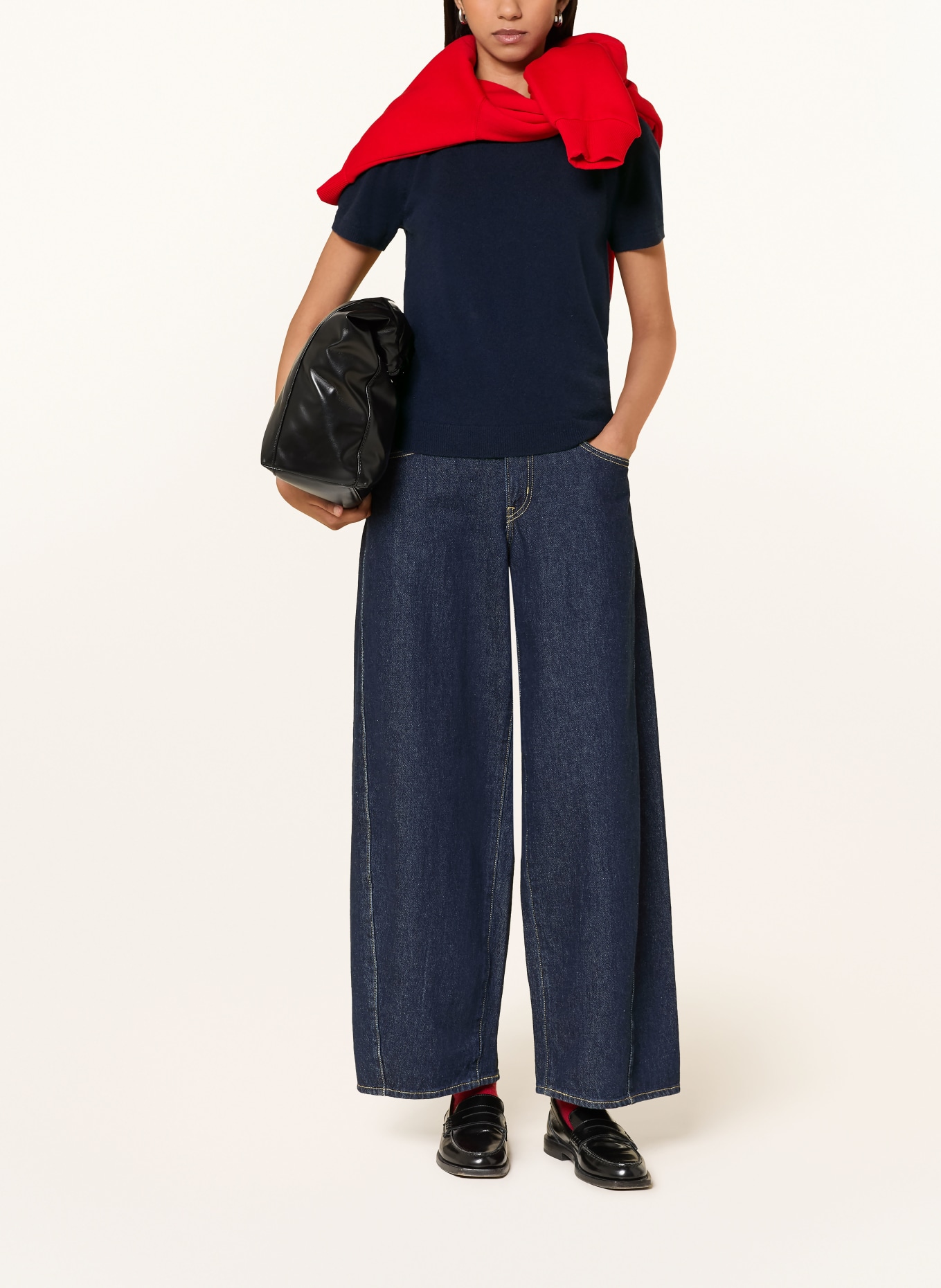 darling harbour Cashmere knit sweater: NAVY