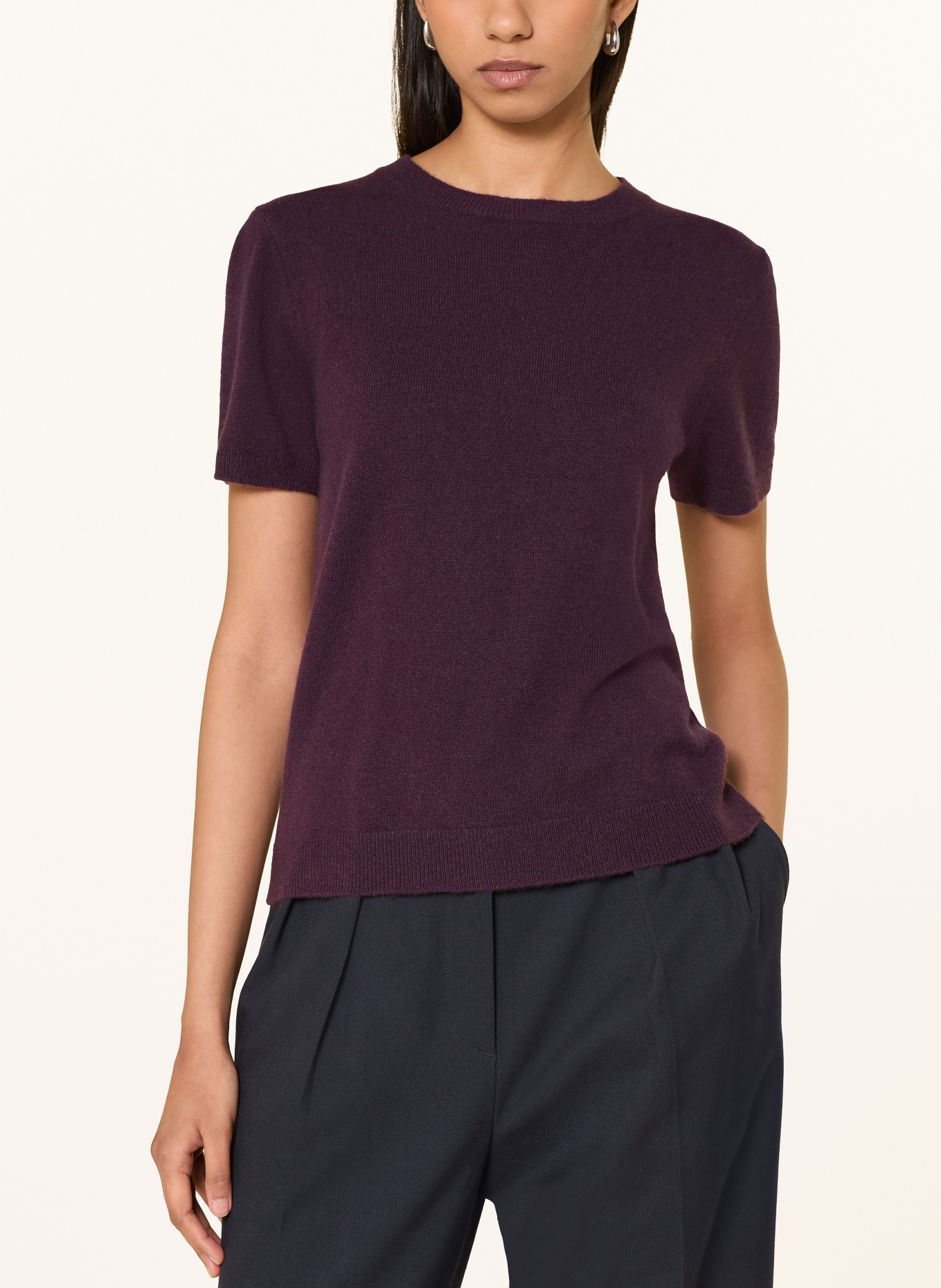 darling harbour Strickshirt aus Cashmere: PLUM